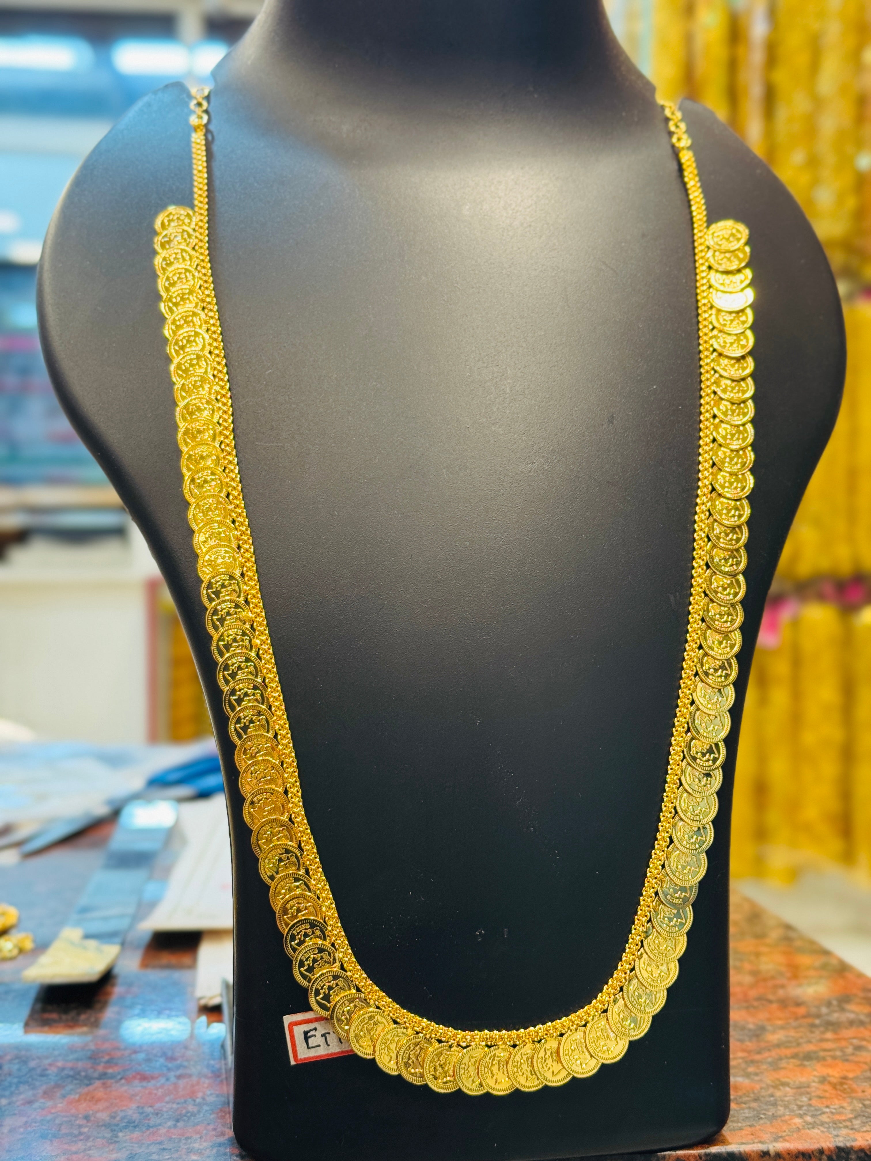 Coin or Cashu Premium Gold Plated Long Necklace Set
