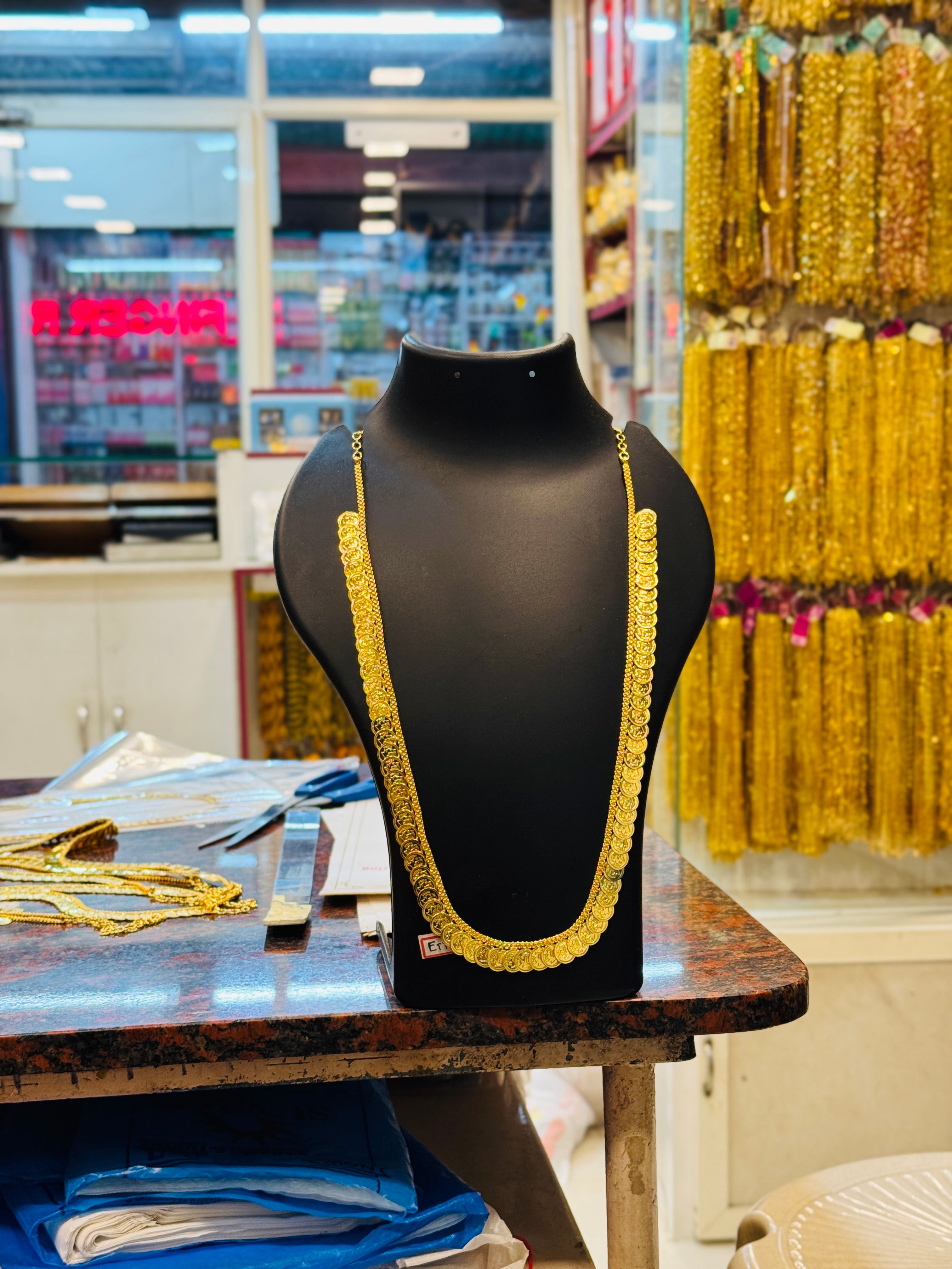 Coin or Cashu Premium Gold Plated Long Necklace Set