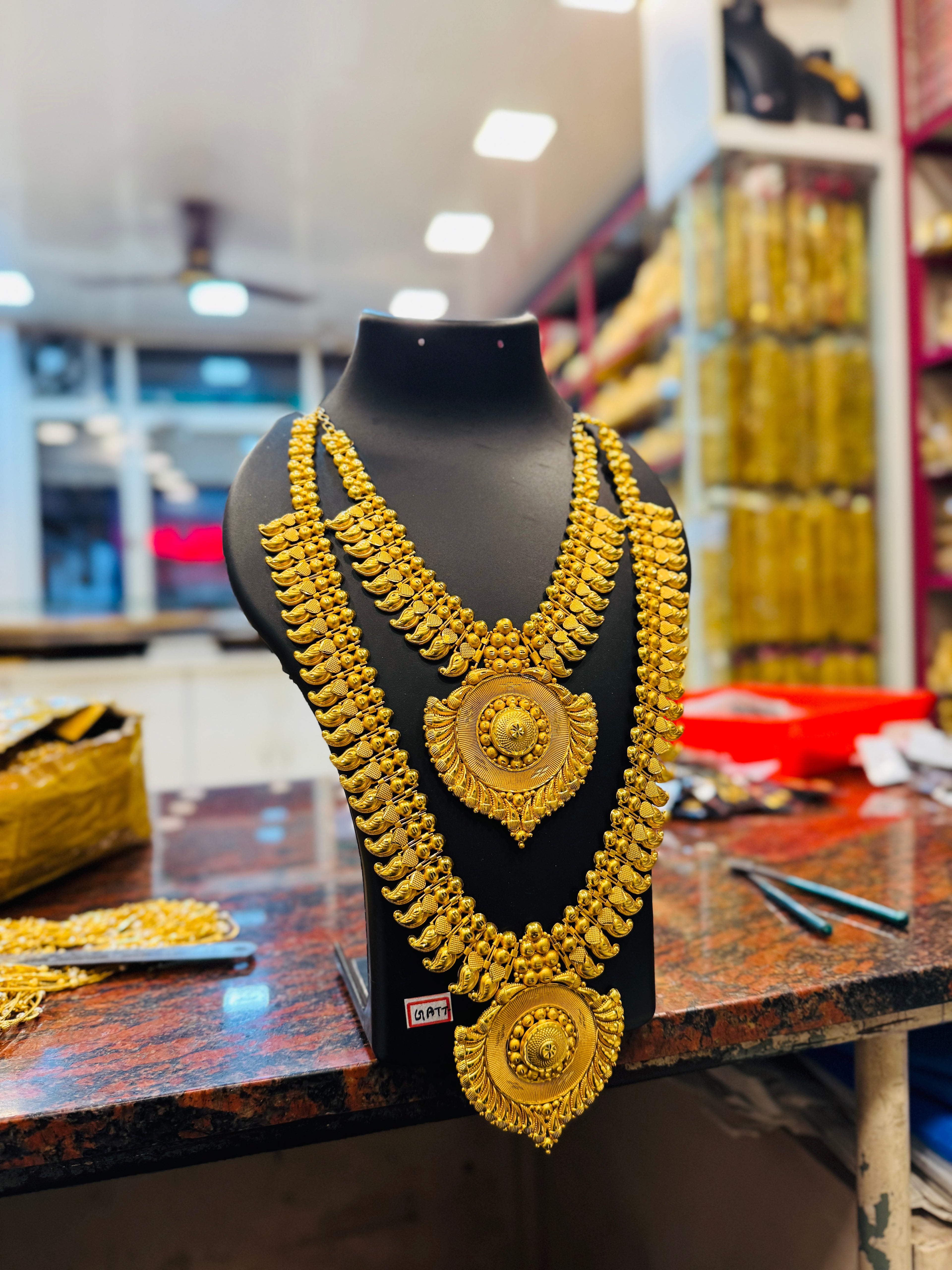 Cadenza Premium Gold Plated Long Necklace Set