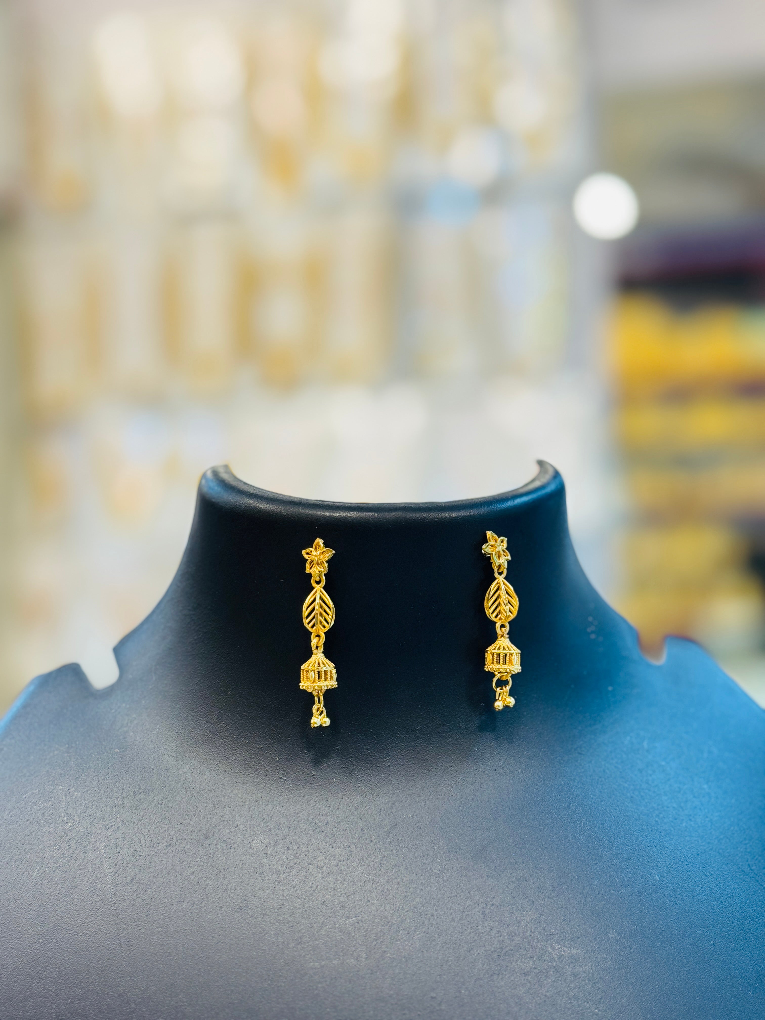 Elira Premium Gold Plated Hanging Earrings