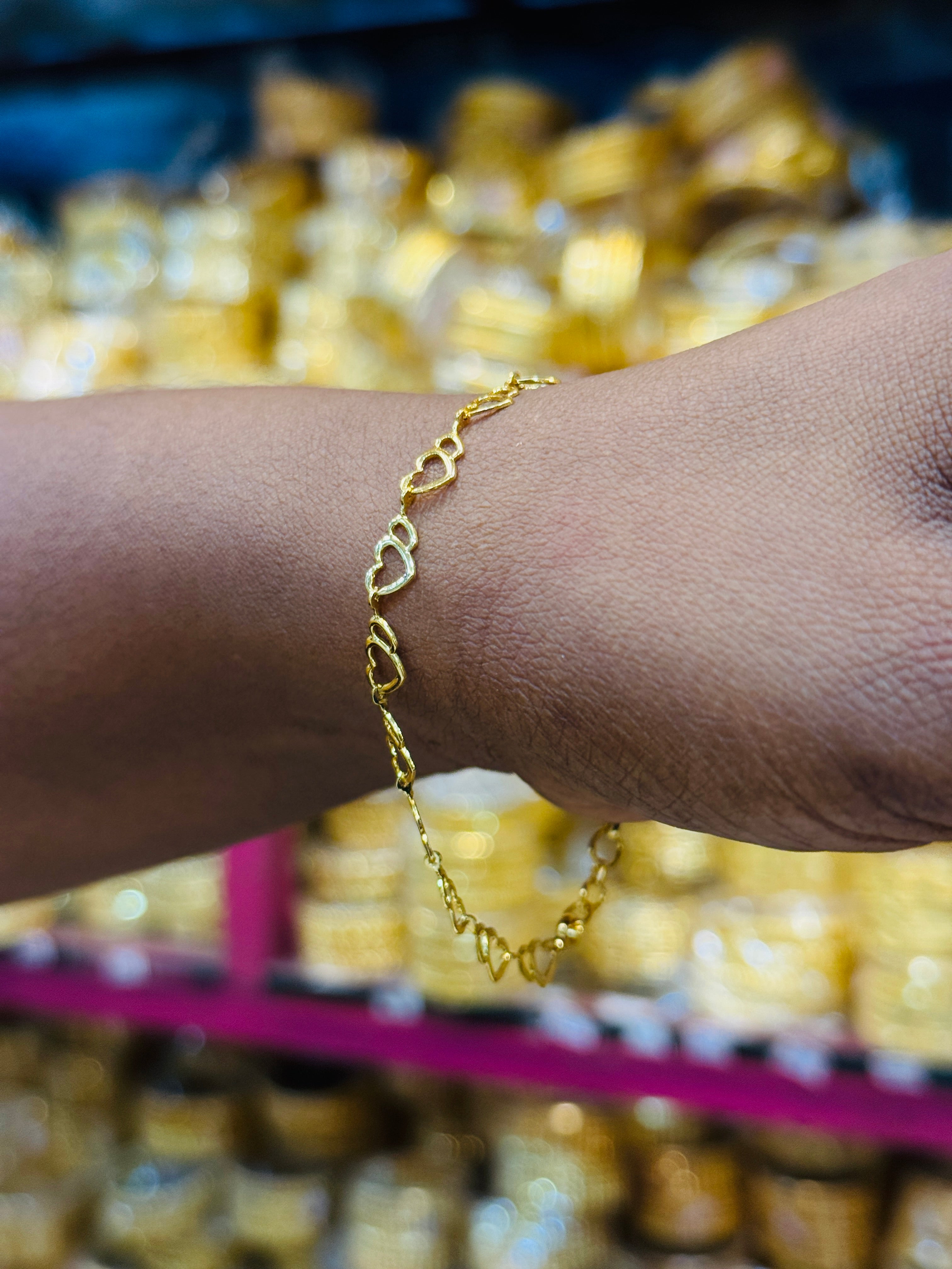 Double Hearts Premium Gold Plated Bracelet
