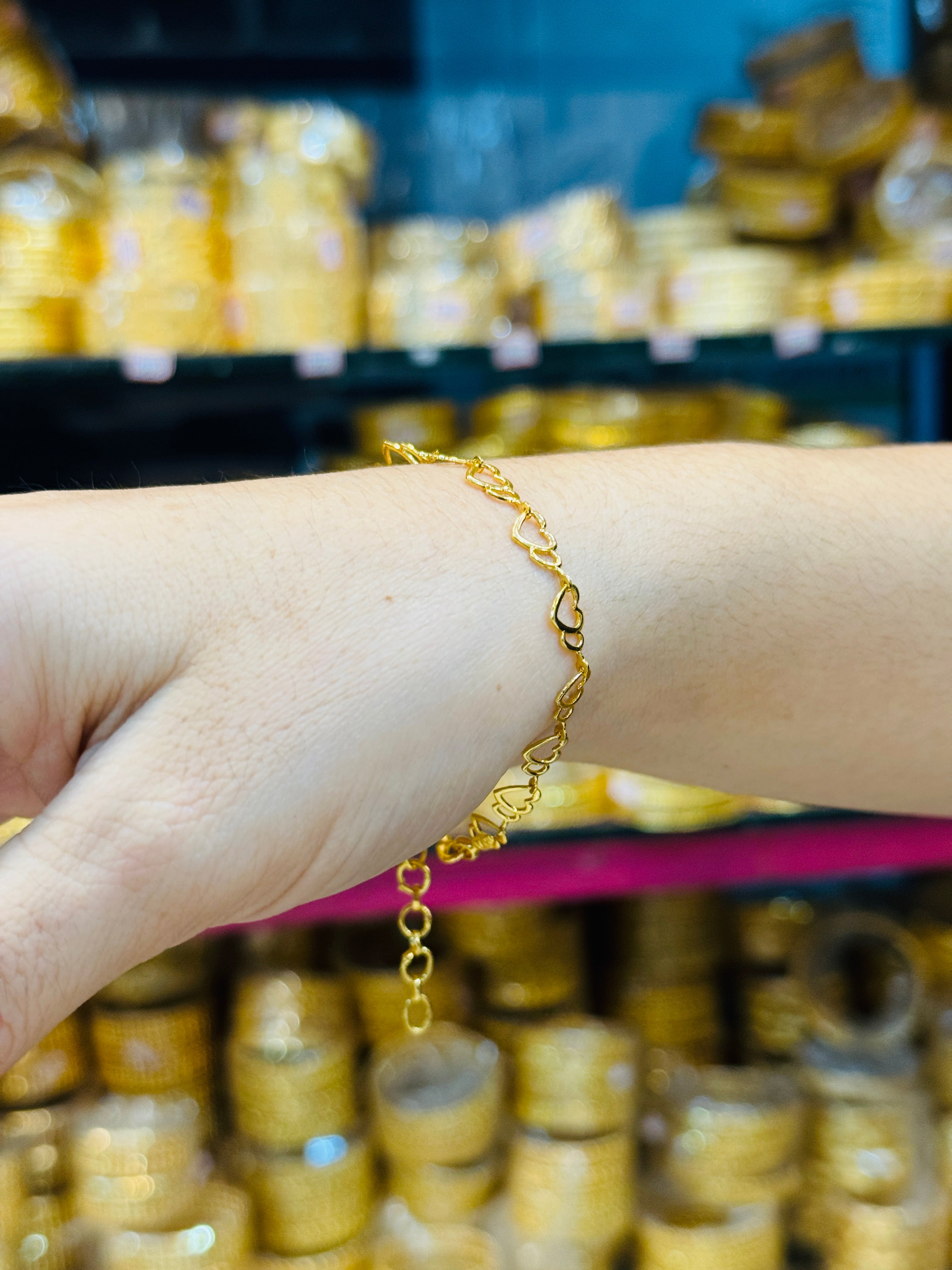 Double Hearts Premium Gold Plated Bracelet