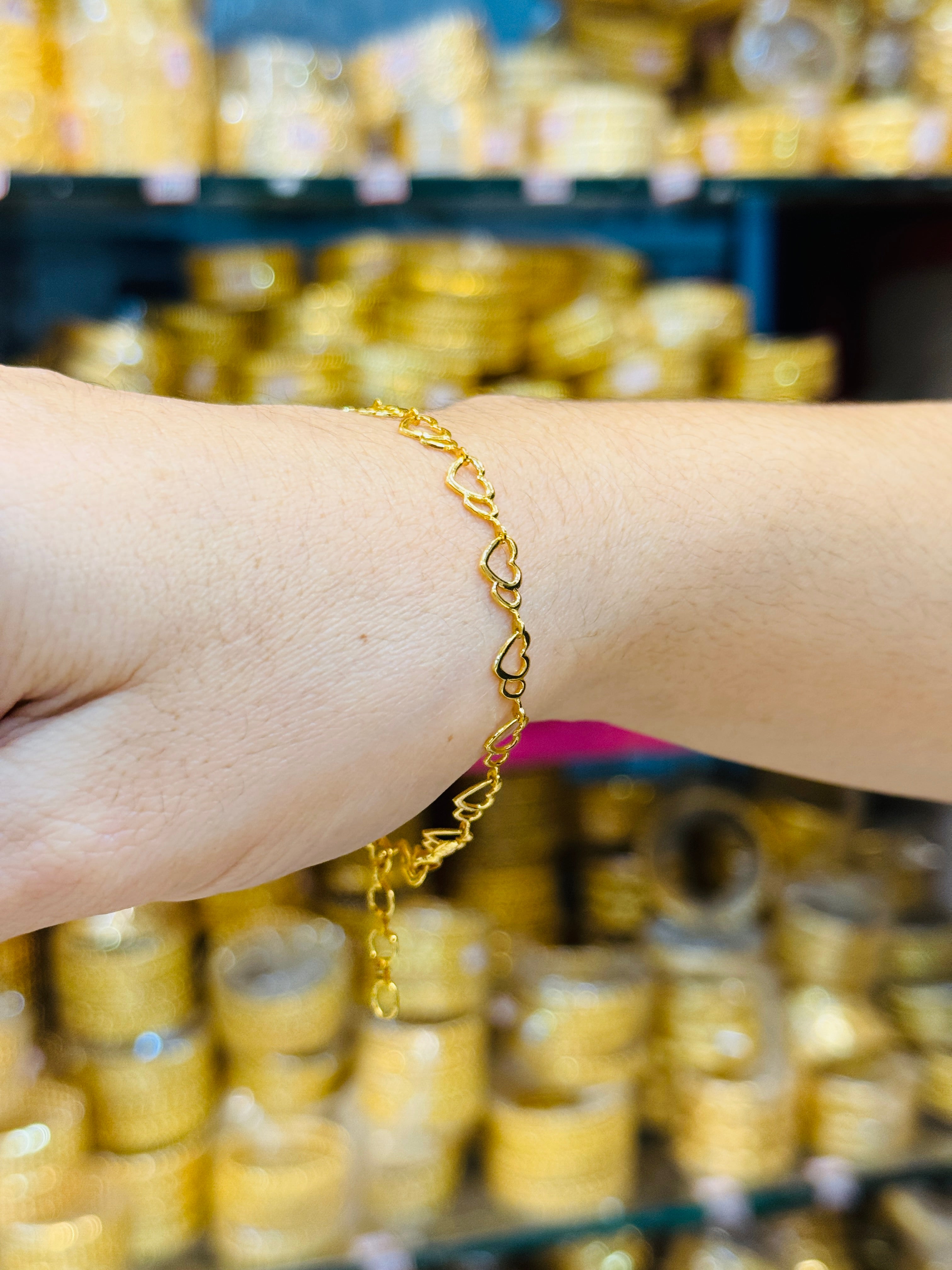 Double Hearts Premium Gold Plated Bracelet