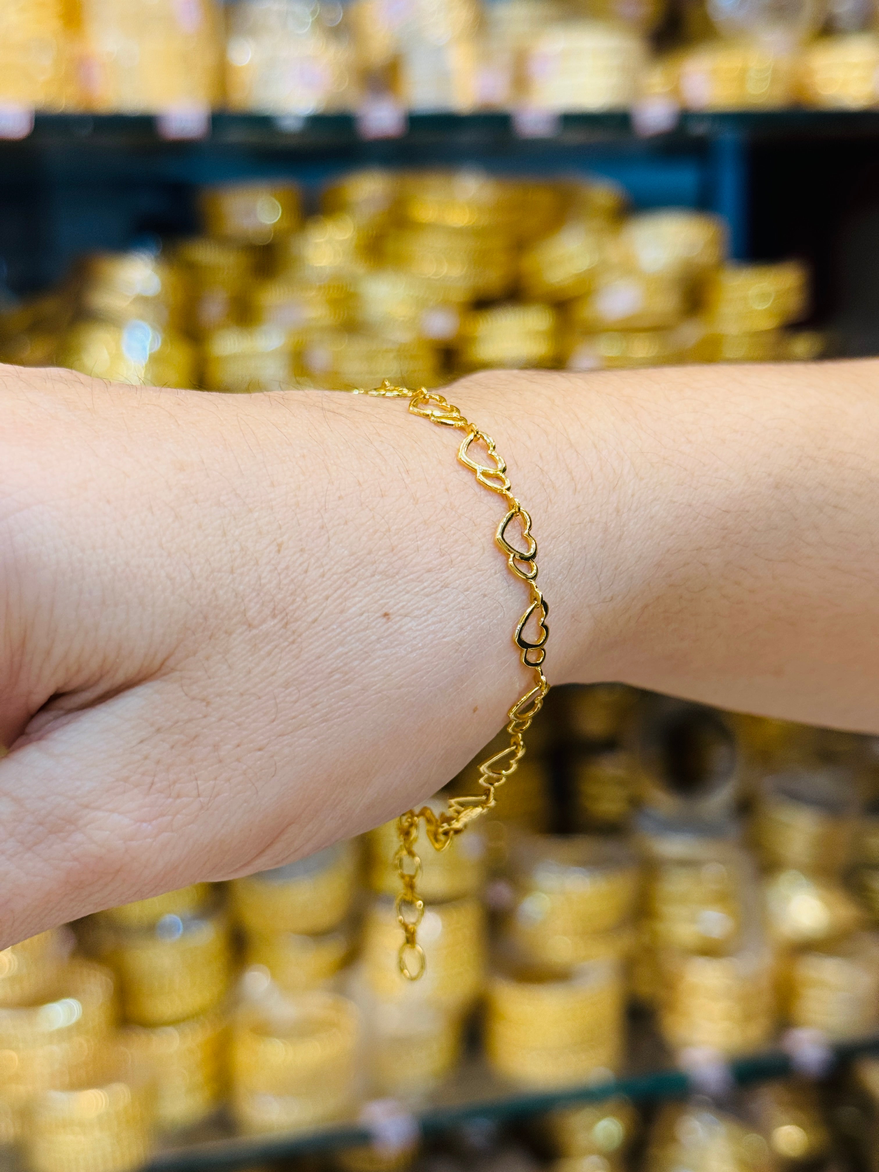 Double Hearts Premium Gold Plated Bracelet