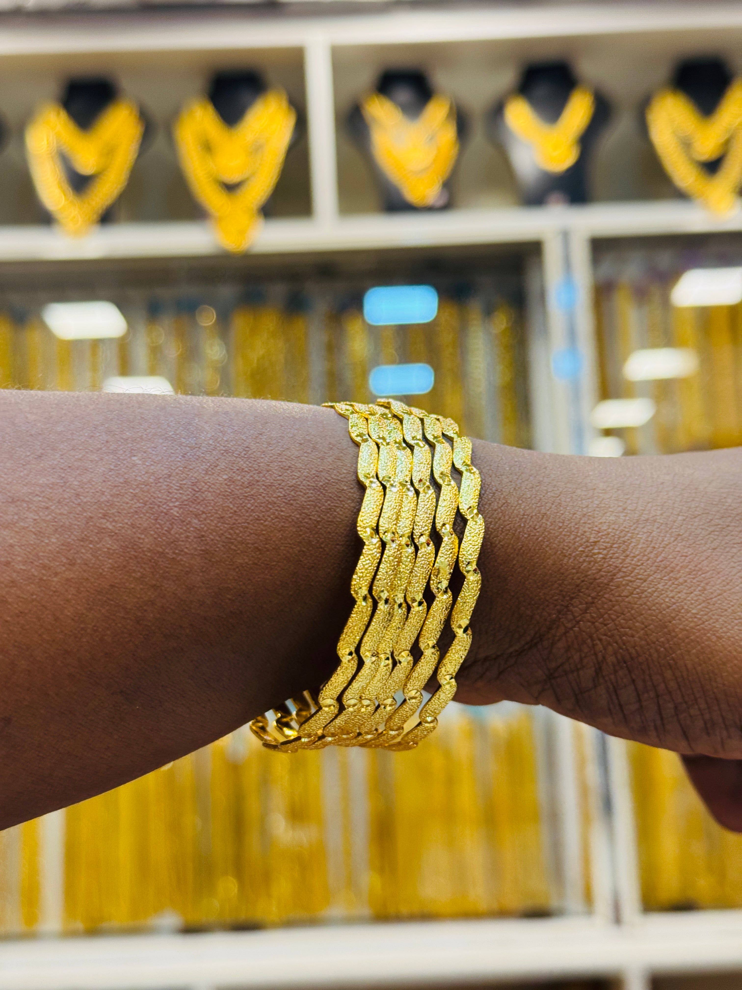 Auro Premium Gold Plated Thin Bangle Pair