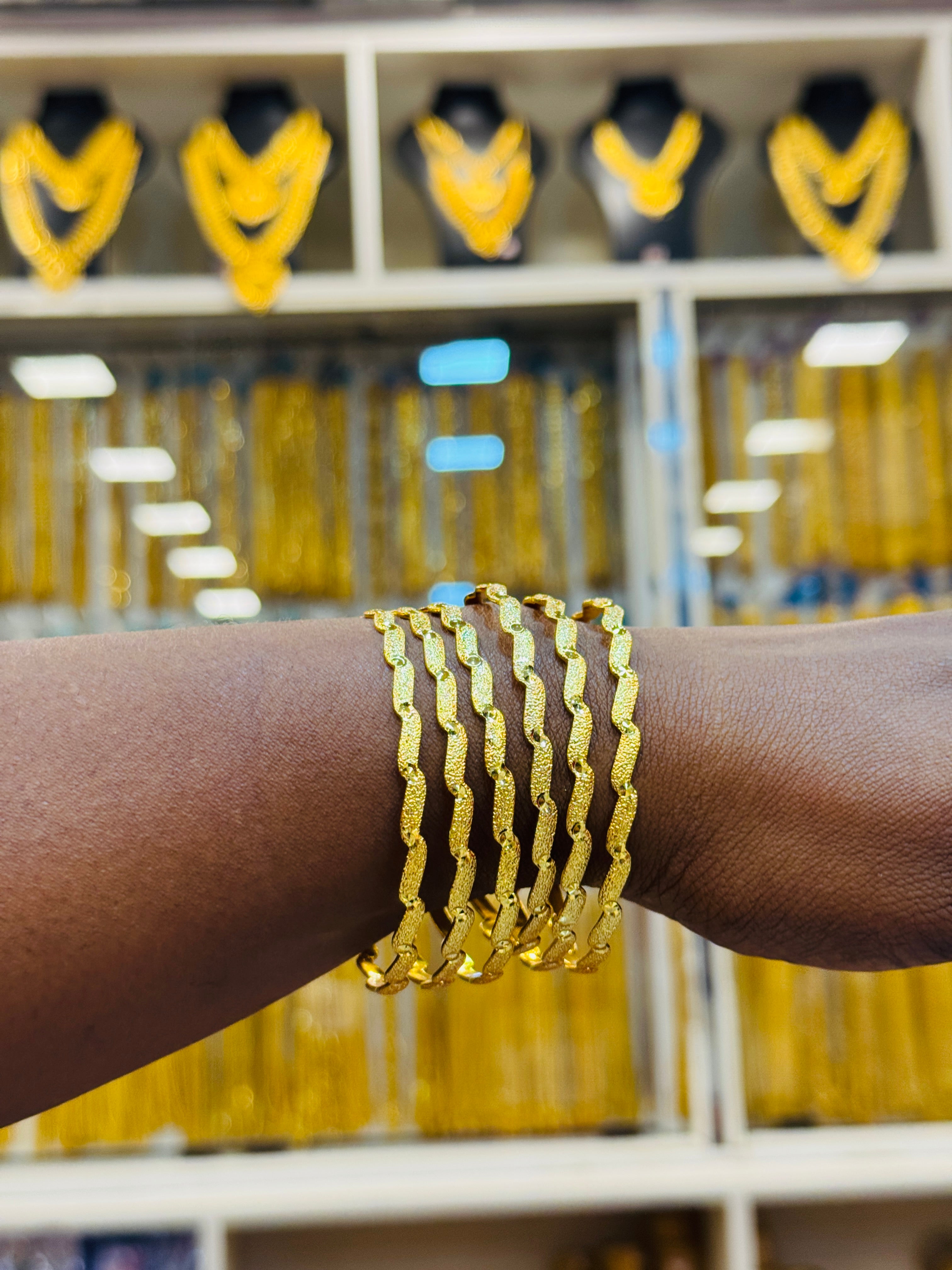 Auro Premium Gold Plated Thin Bangle Pair