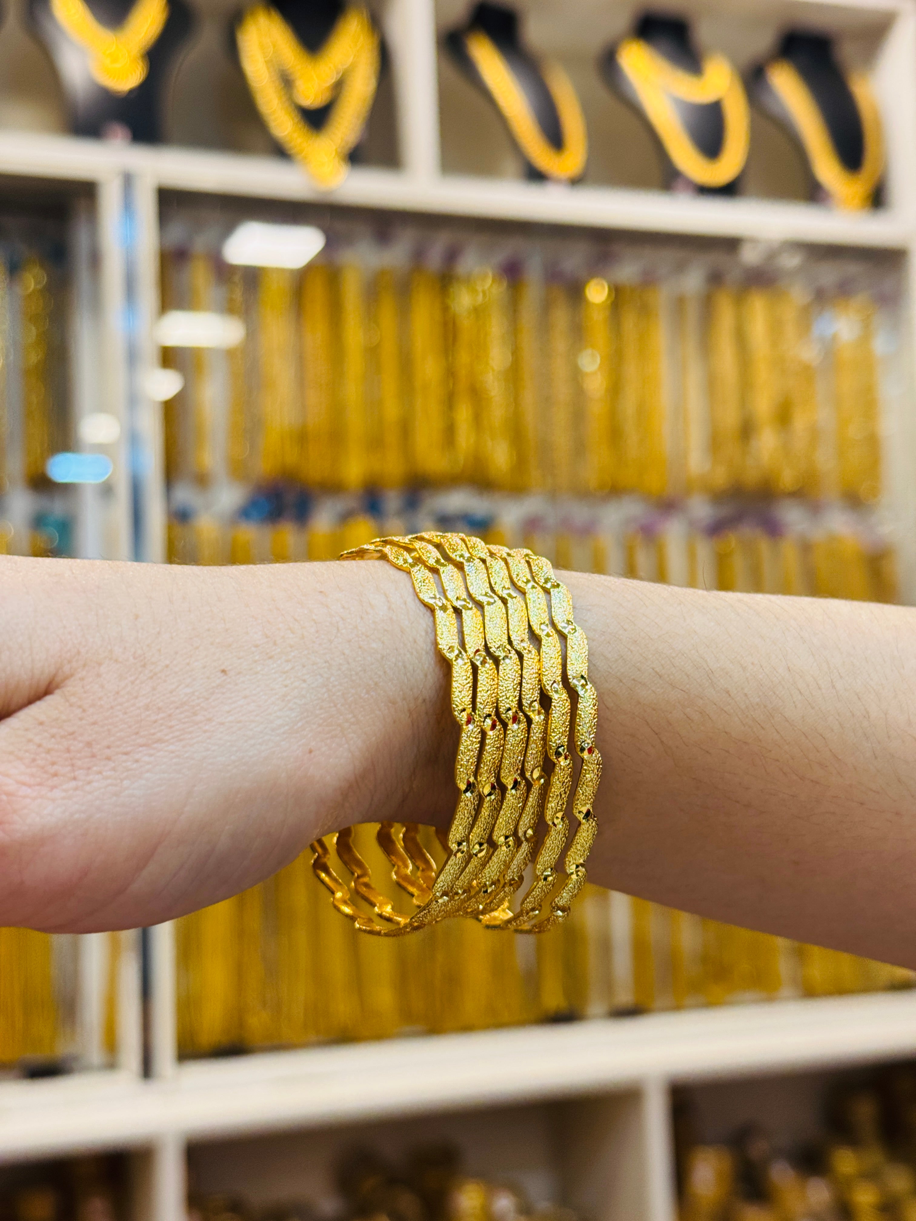 Auro Premium Gold Plated Thin Bangle Pair