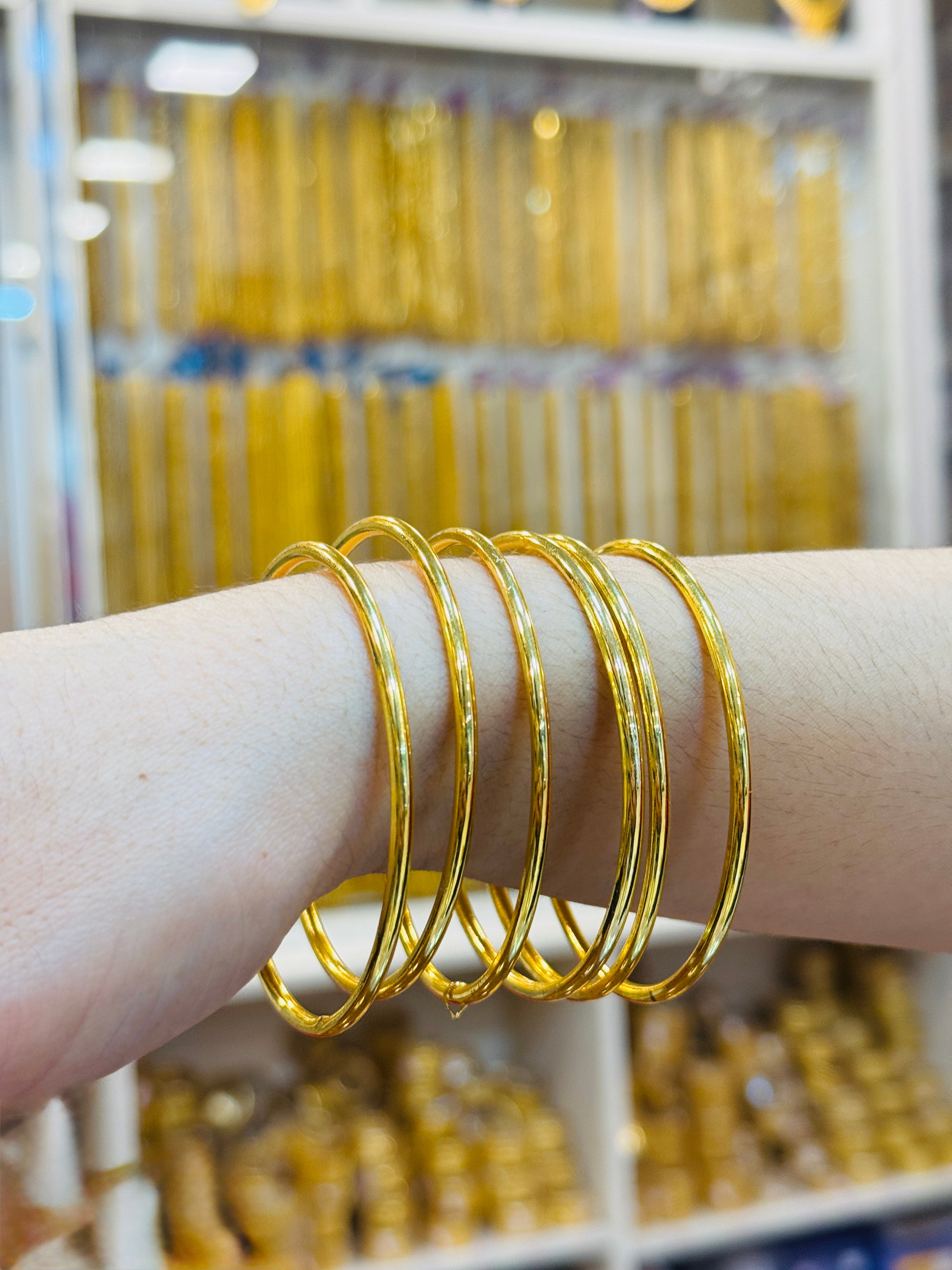 Plain Premium Gold Plated Bangle Pair