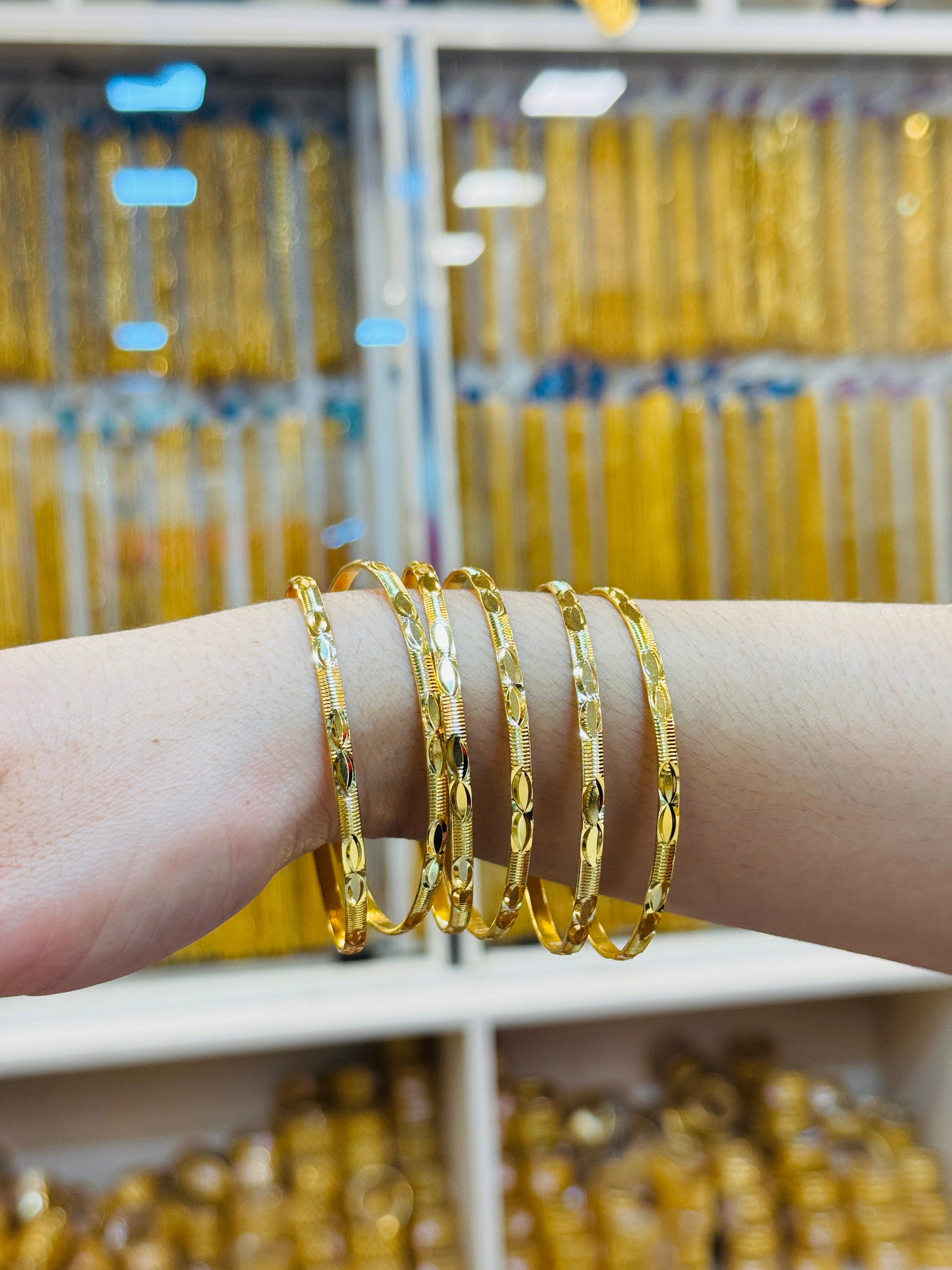 Navae Premium Gold Plated Bangle Pair