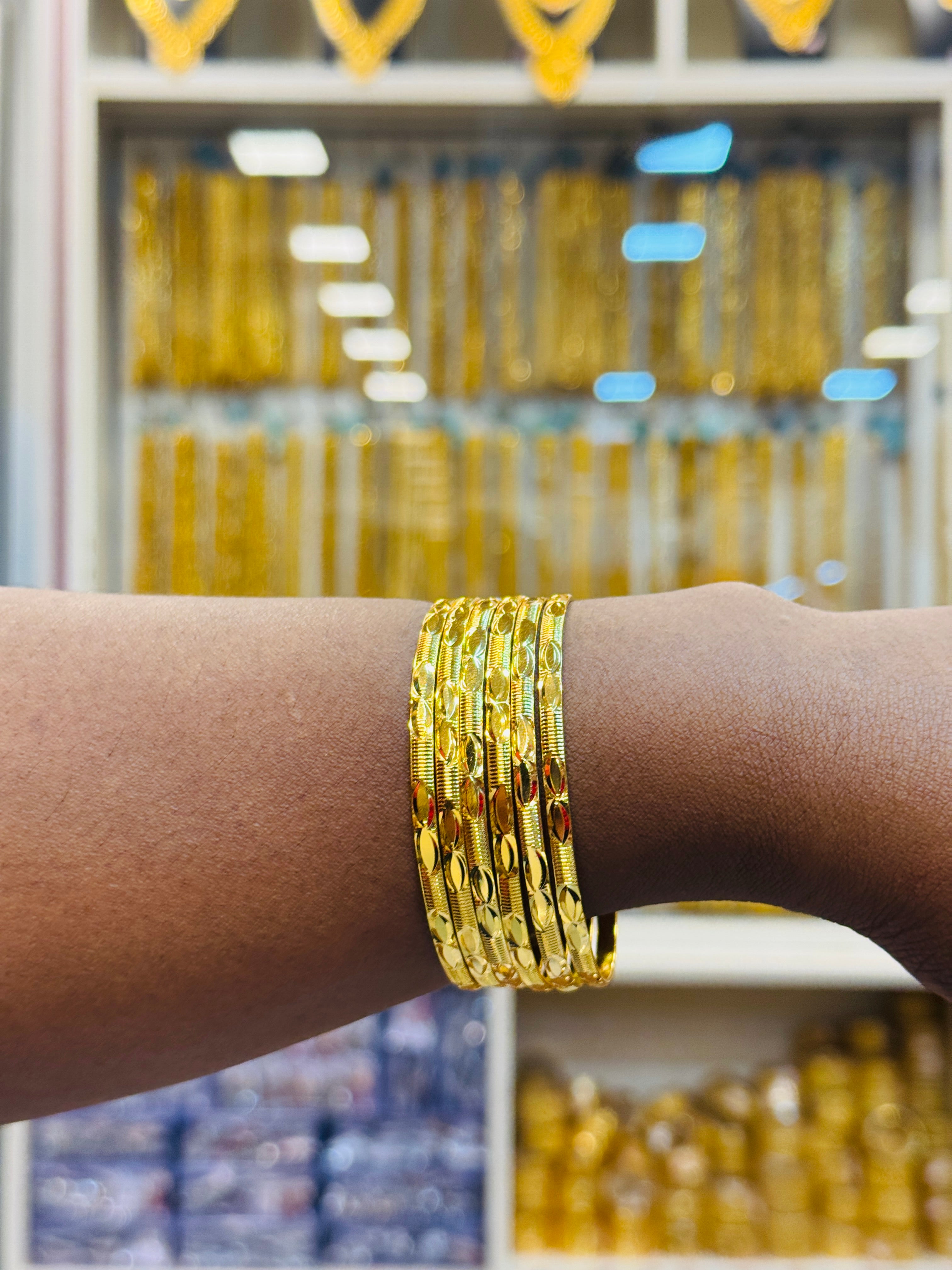 Navae Premium Gold Plated Bangle Pair