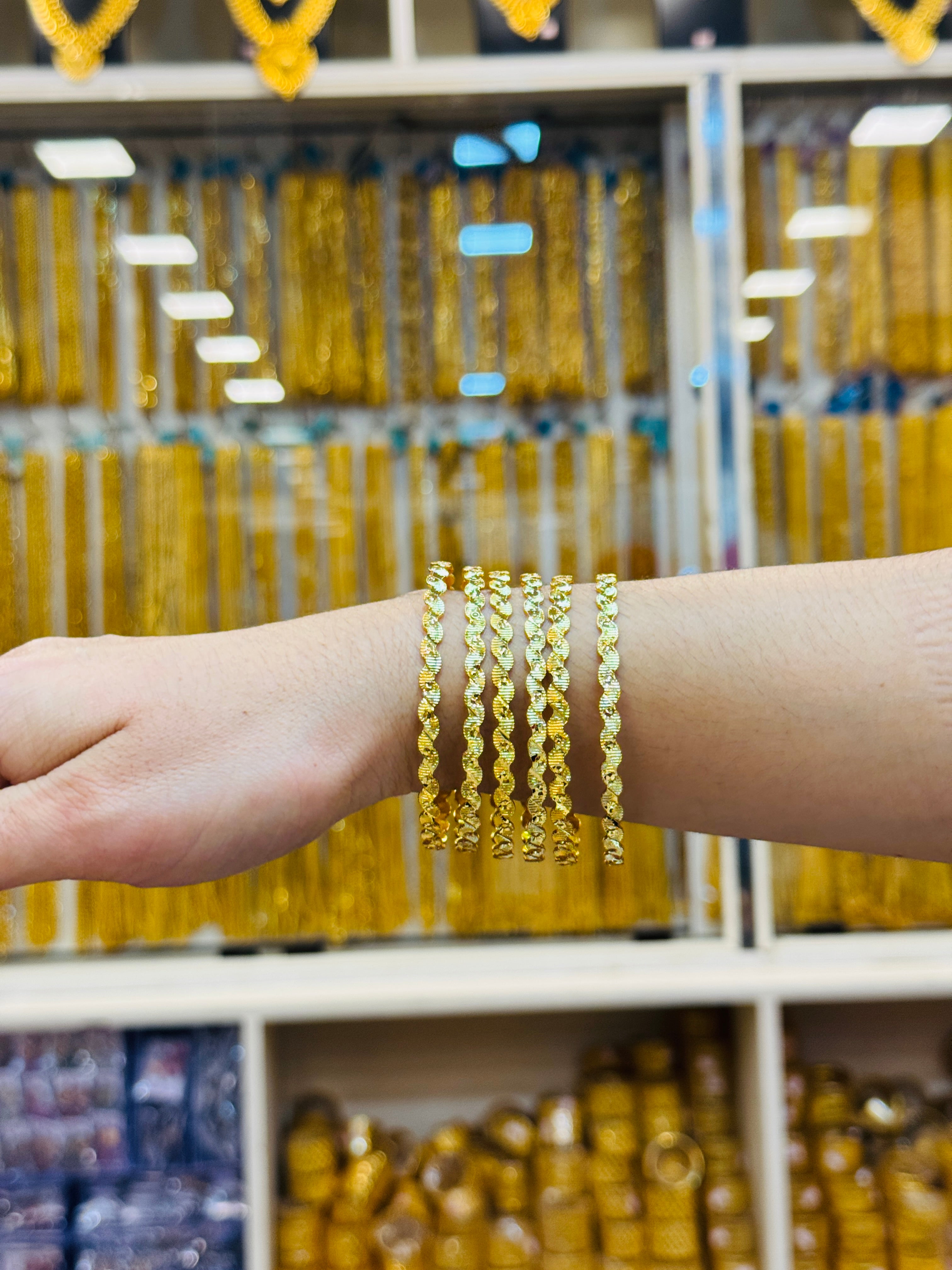 Sylea Premium Gold Plated Bangle Pair