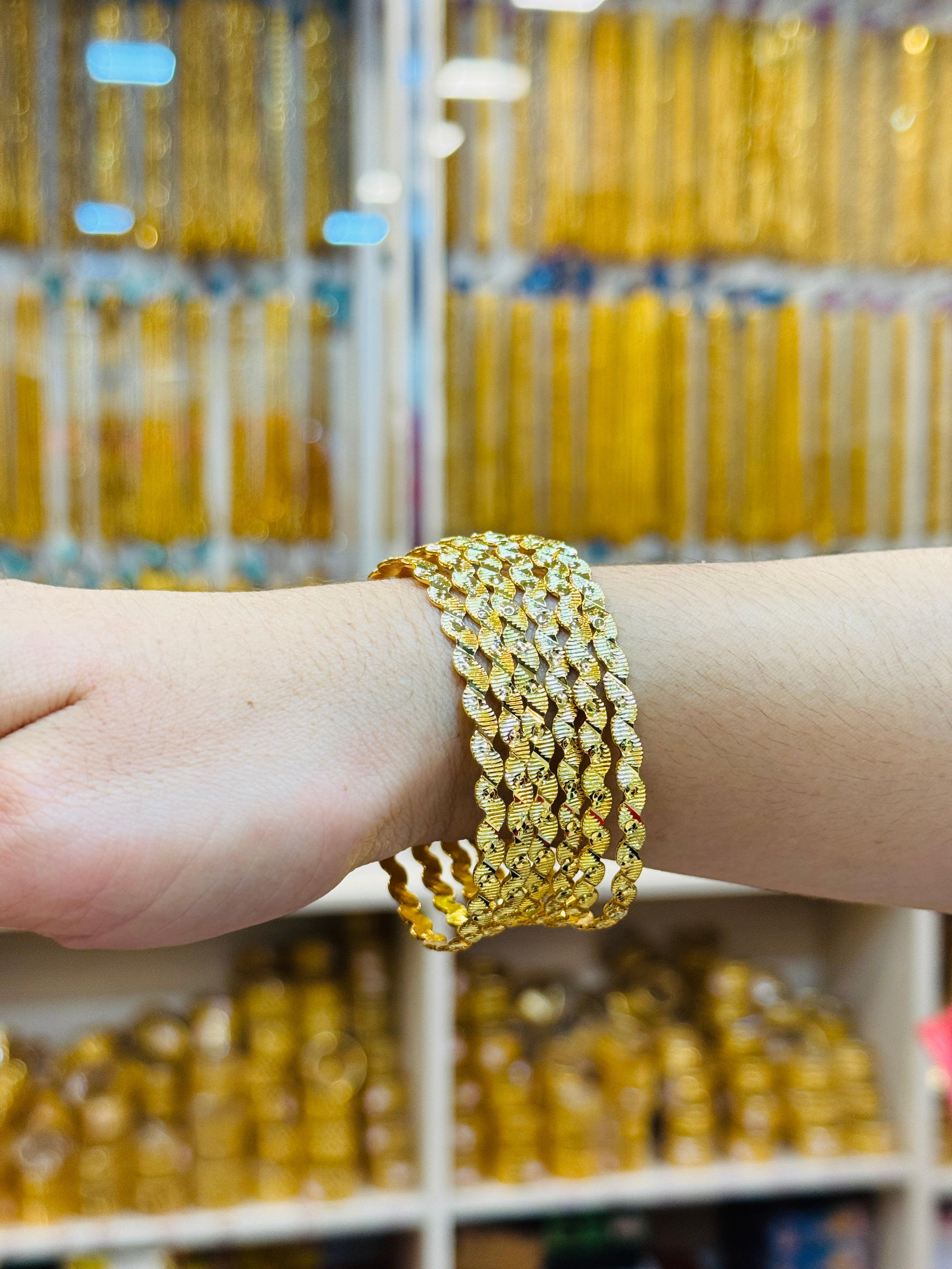 Sylea Premium Gold Plated Bangle Pair