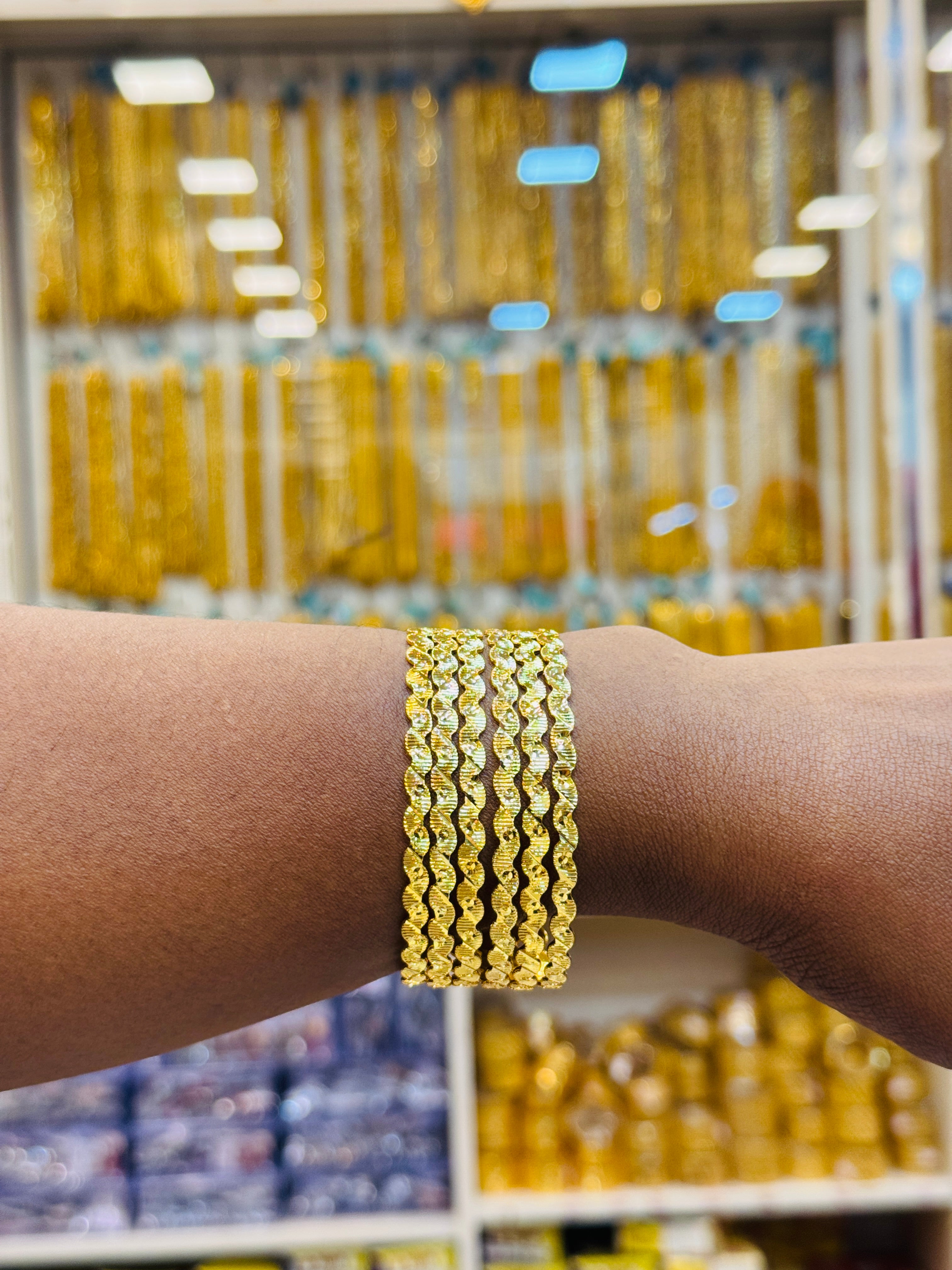 Sylea Premium Gold Plated Bangle Pair