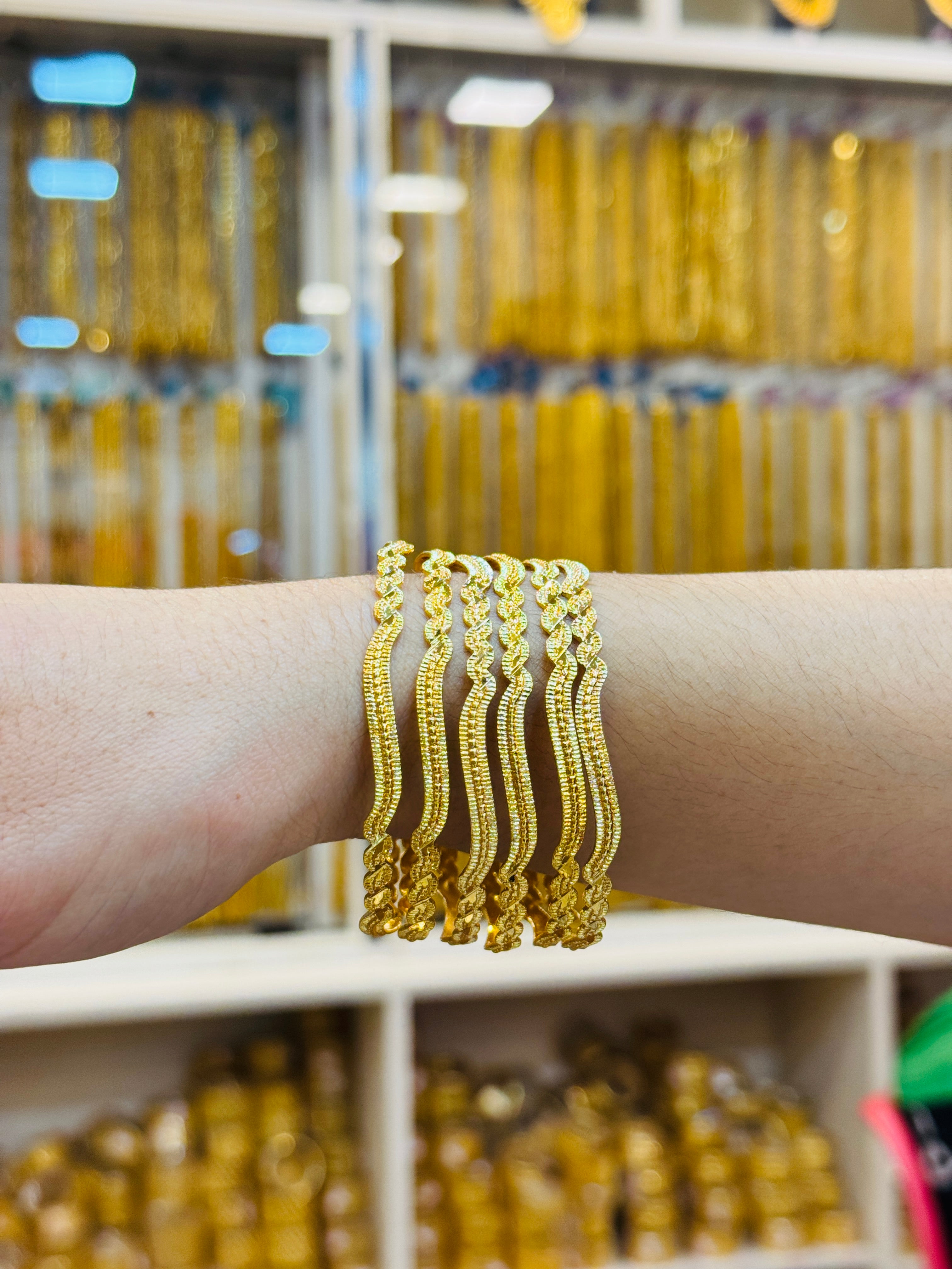 Coren Premium Gold Plated Bangle Pair