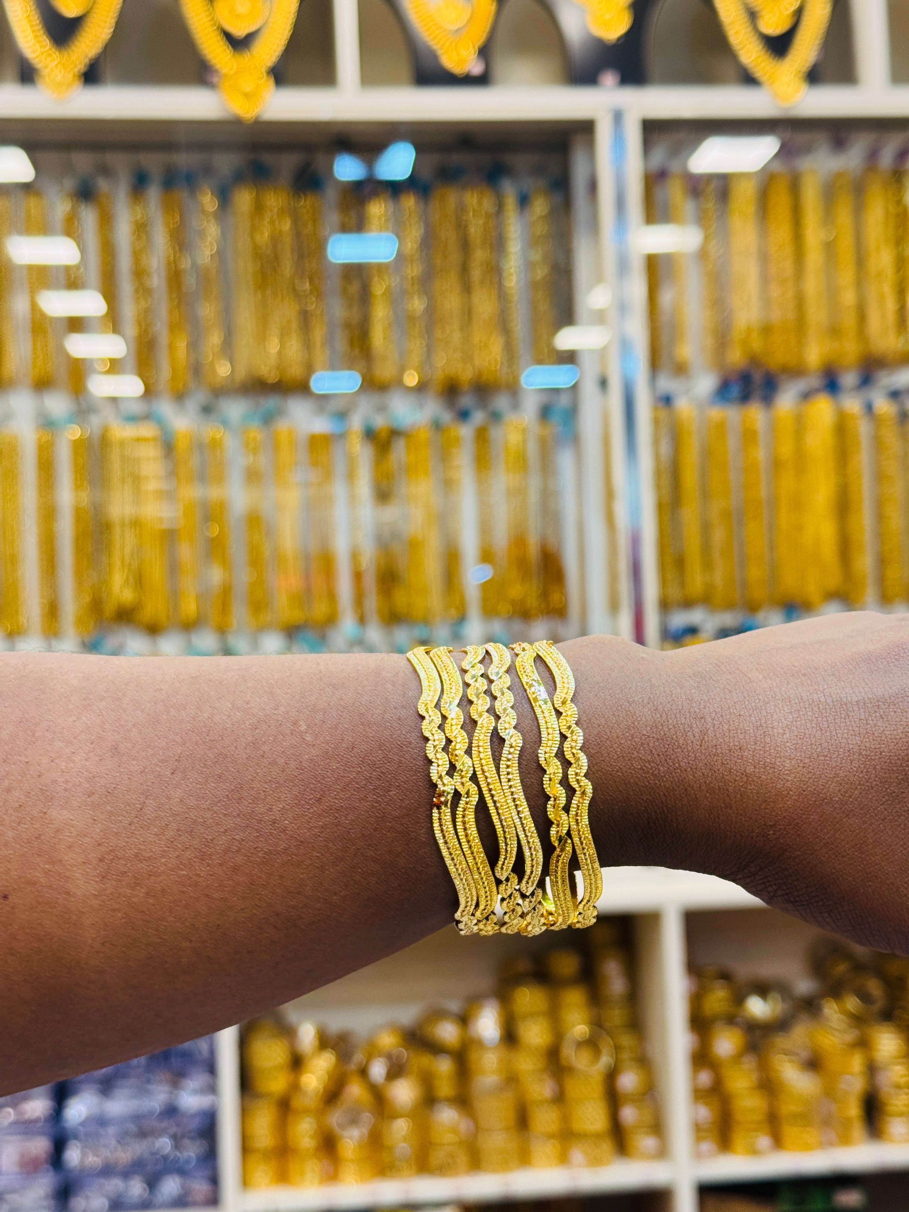 Coren Premium Gold Plated Bangle Pair