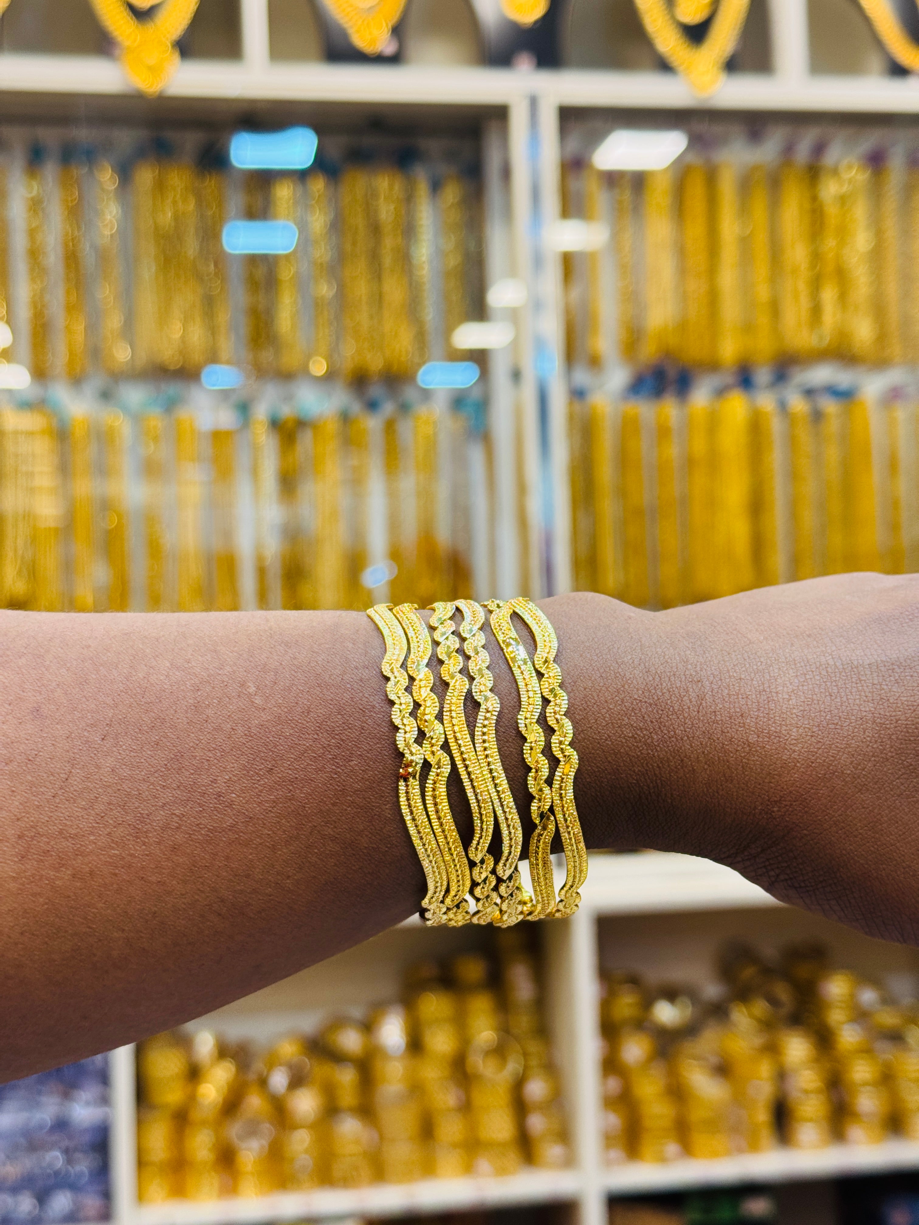 Veya Premium Gold Plated Bangle Pair