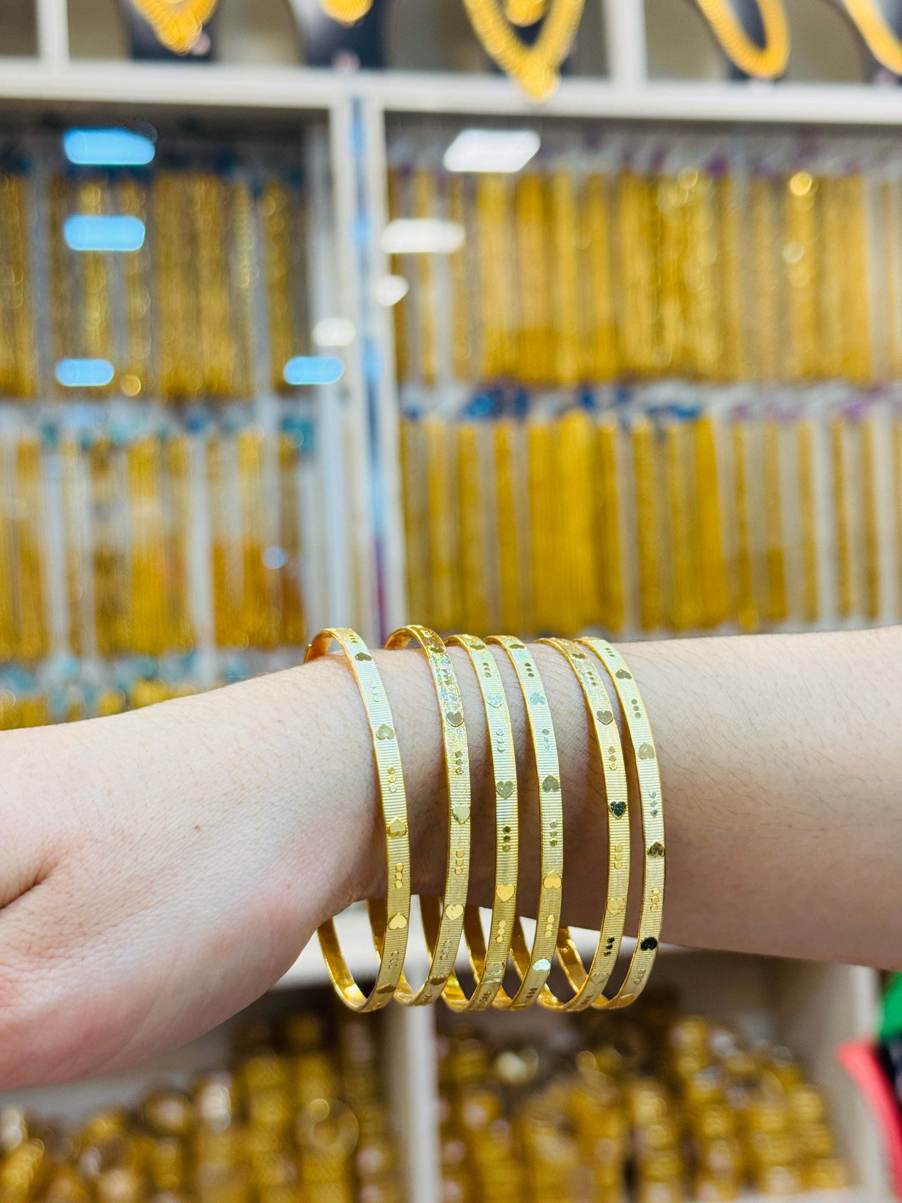 Veya Premium Gold Plated Bangle Pair