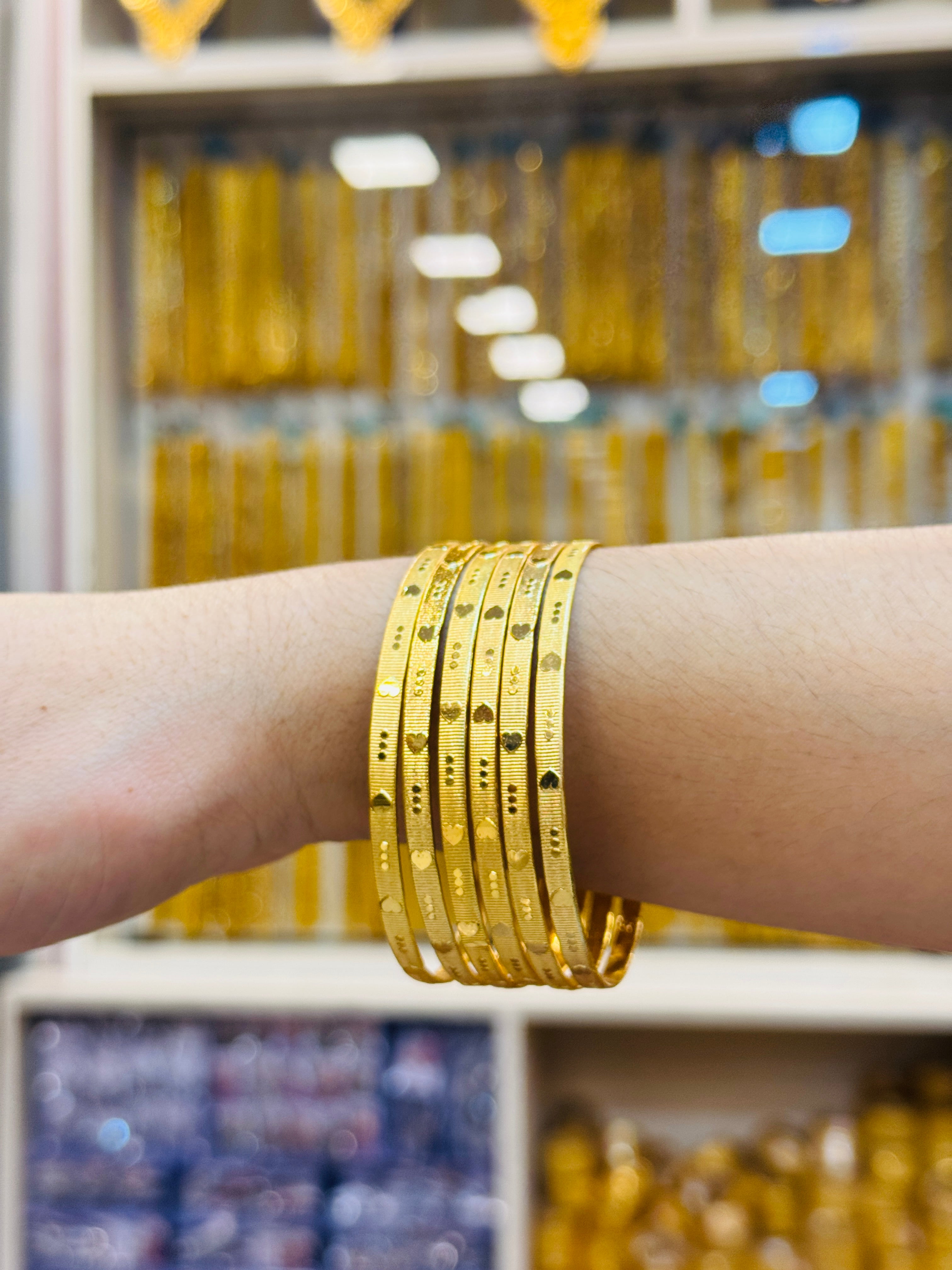 Veya Premium Gold Plated Bangle Pair