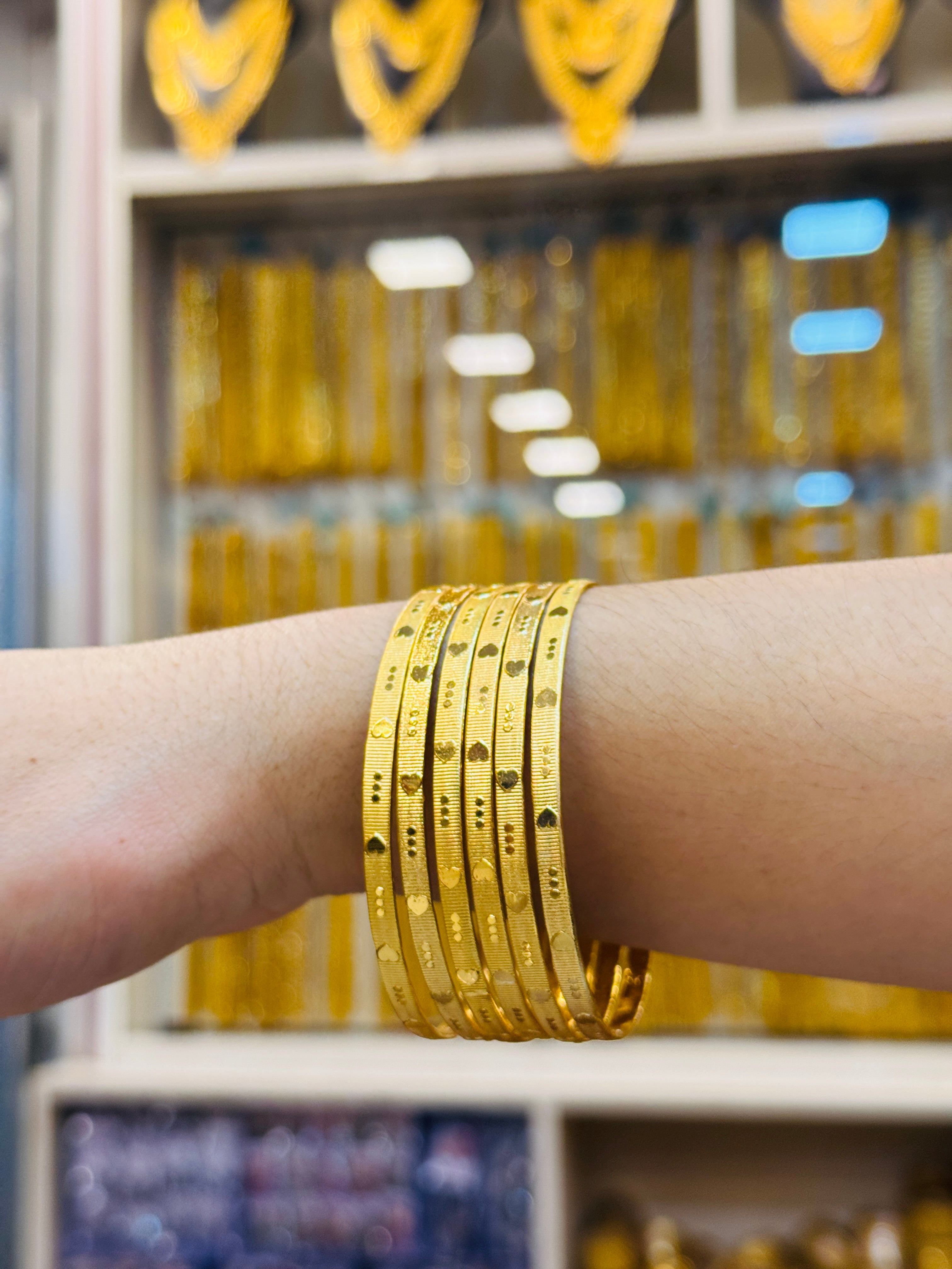 Veya Premium Gold Plated Bangle Pair