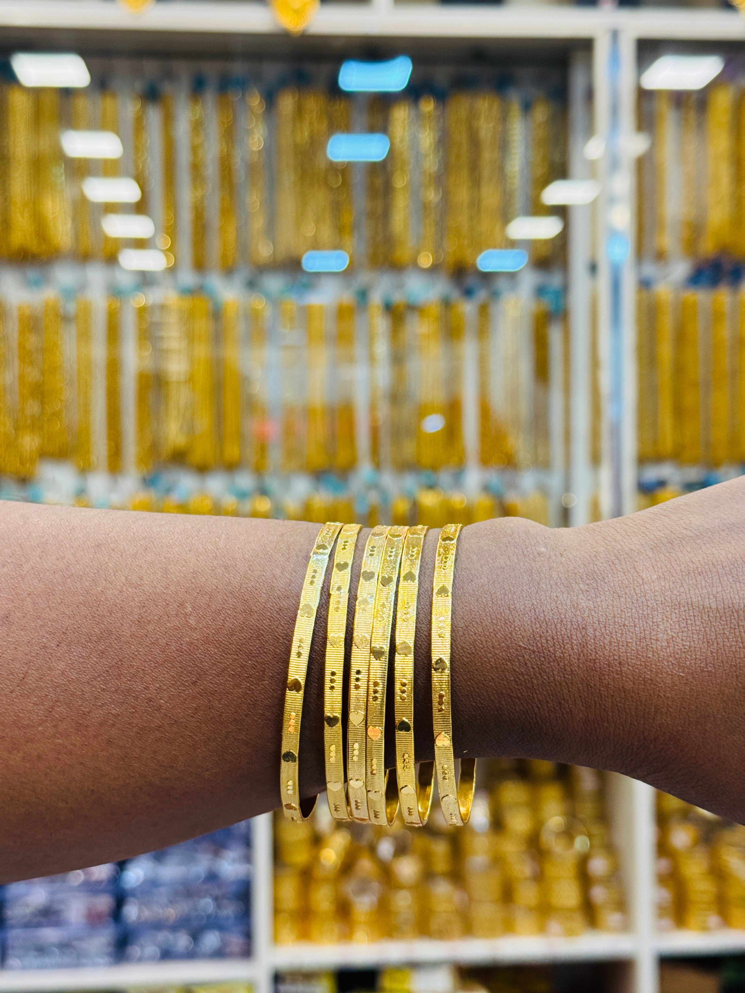 Veya Premium Gold Plated Bangle Pair
