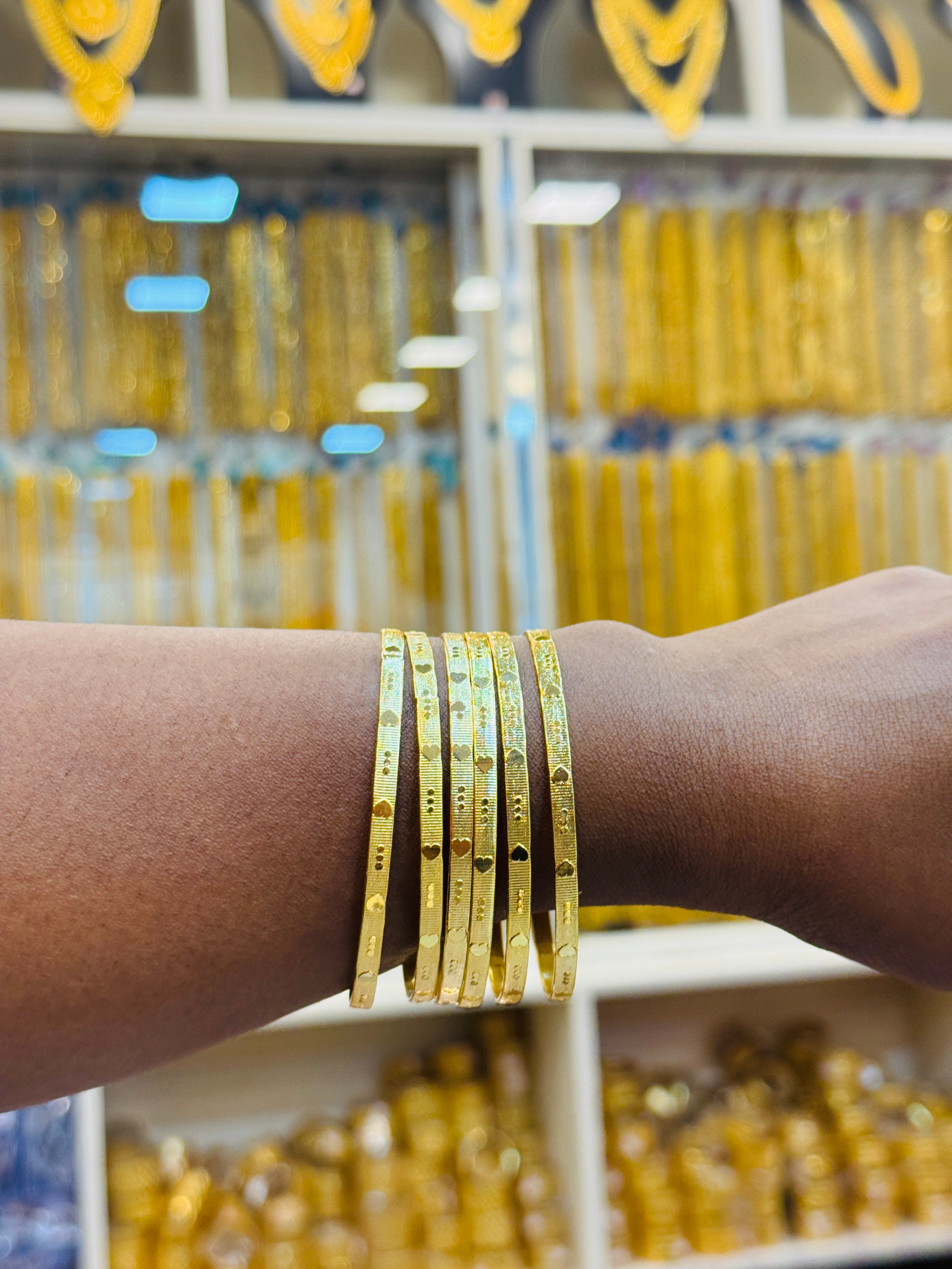 Veya Premium Gold Plated Bangle Pair