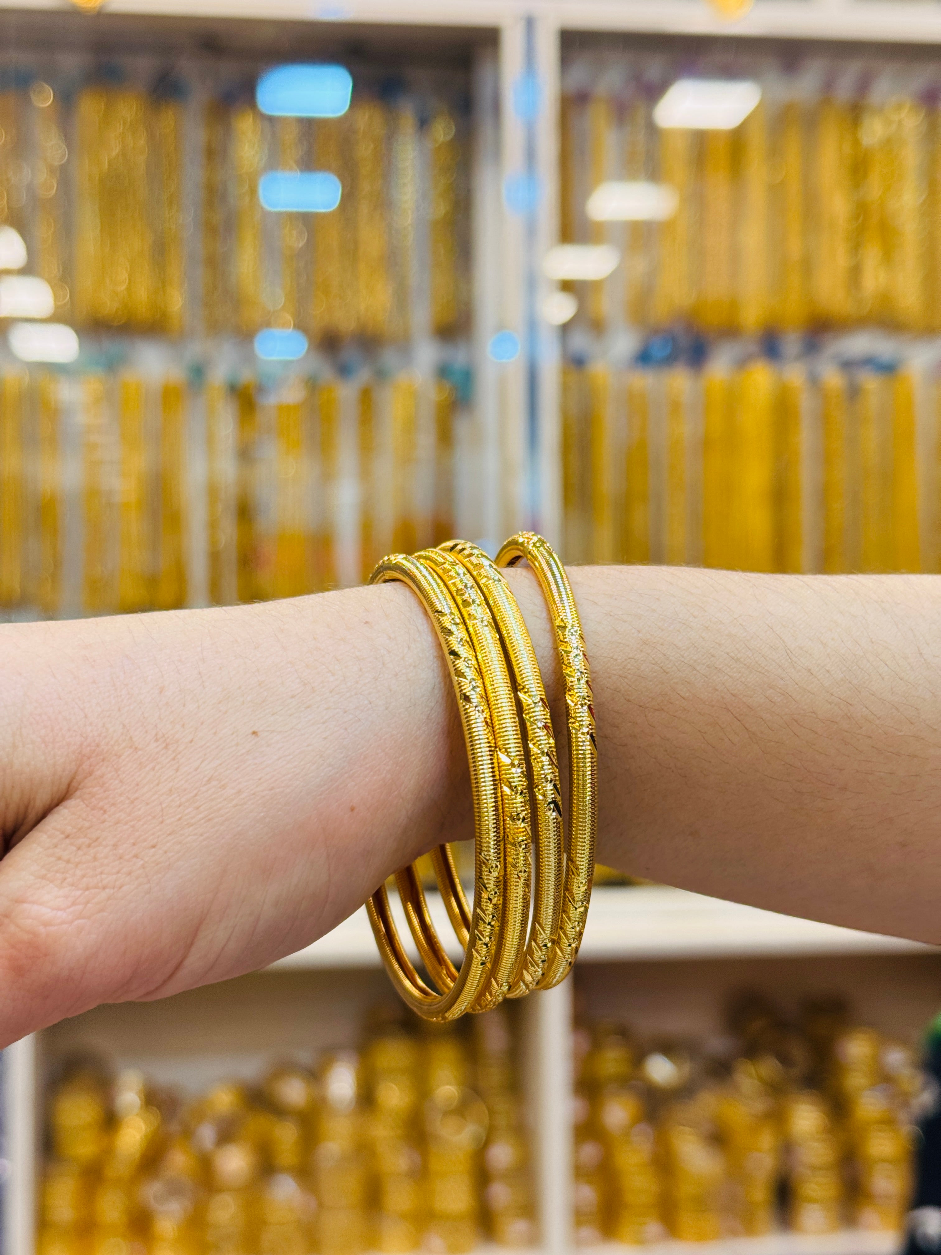 Inari Premium Gold Plated Bangle Pair