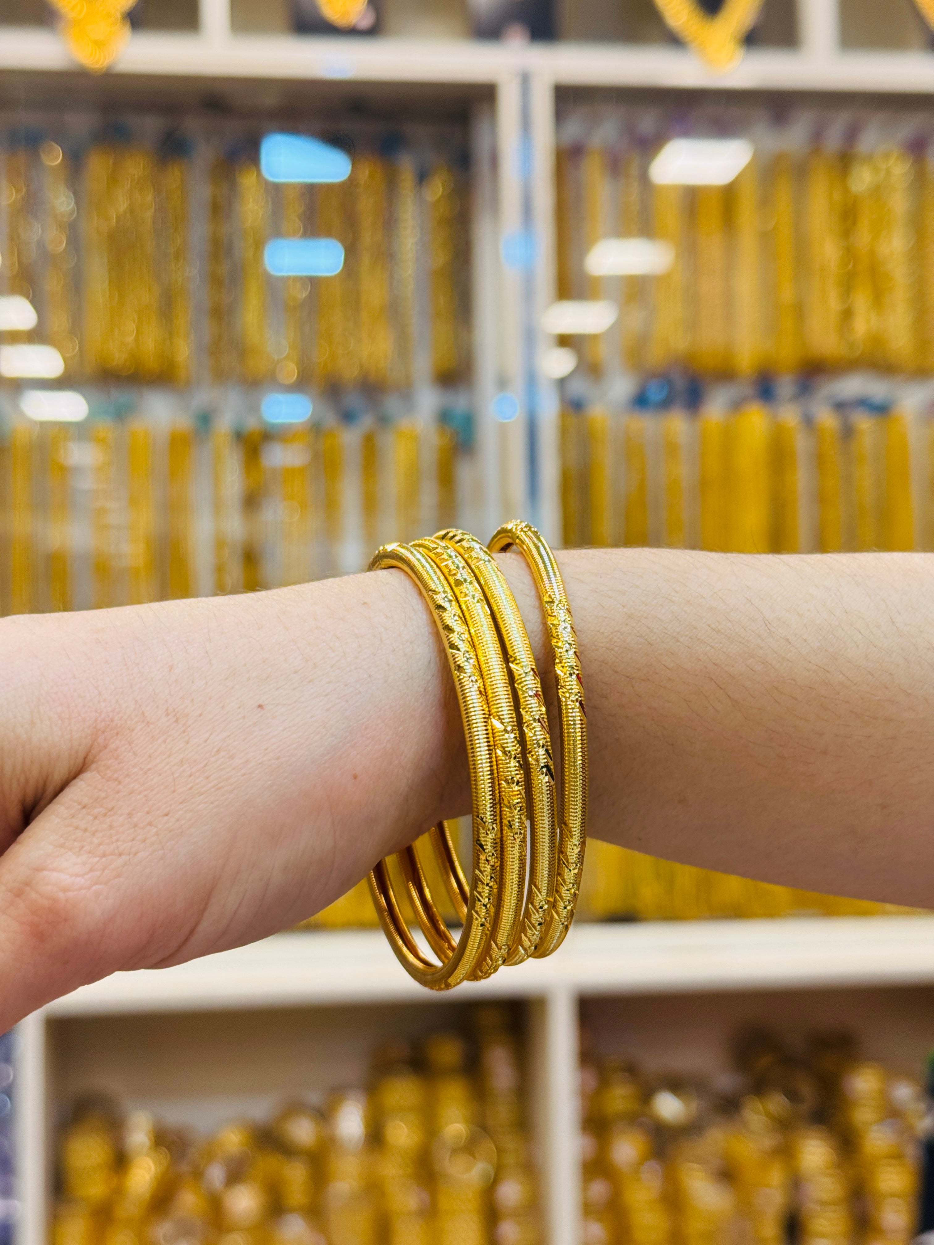 Inari Premium Gold Plated Bangle Pair