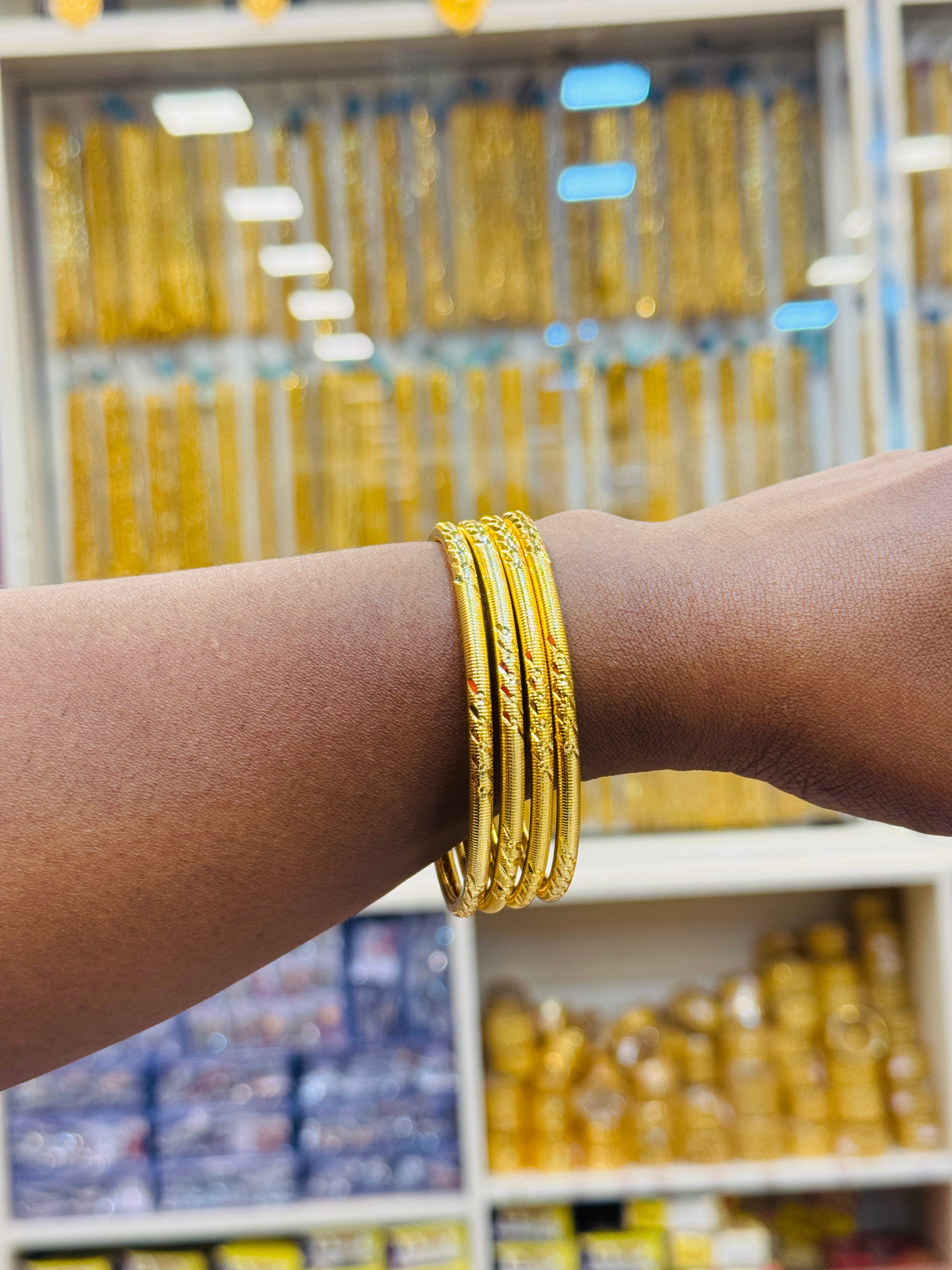 Inari Premium Gold Plated Bangle Pair