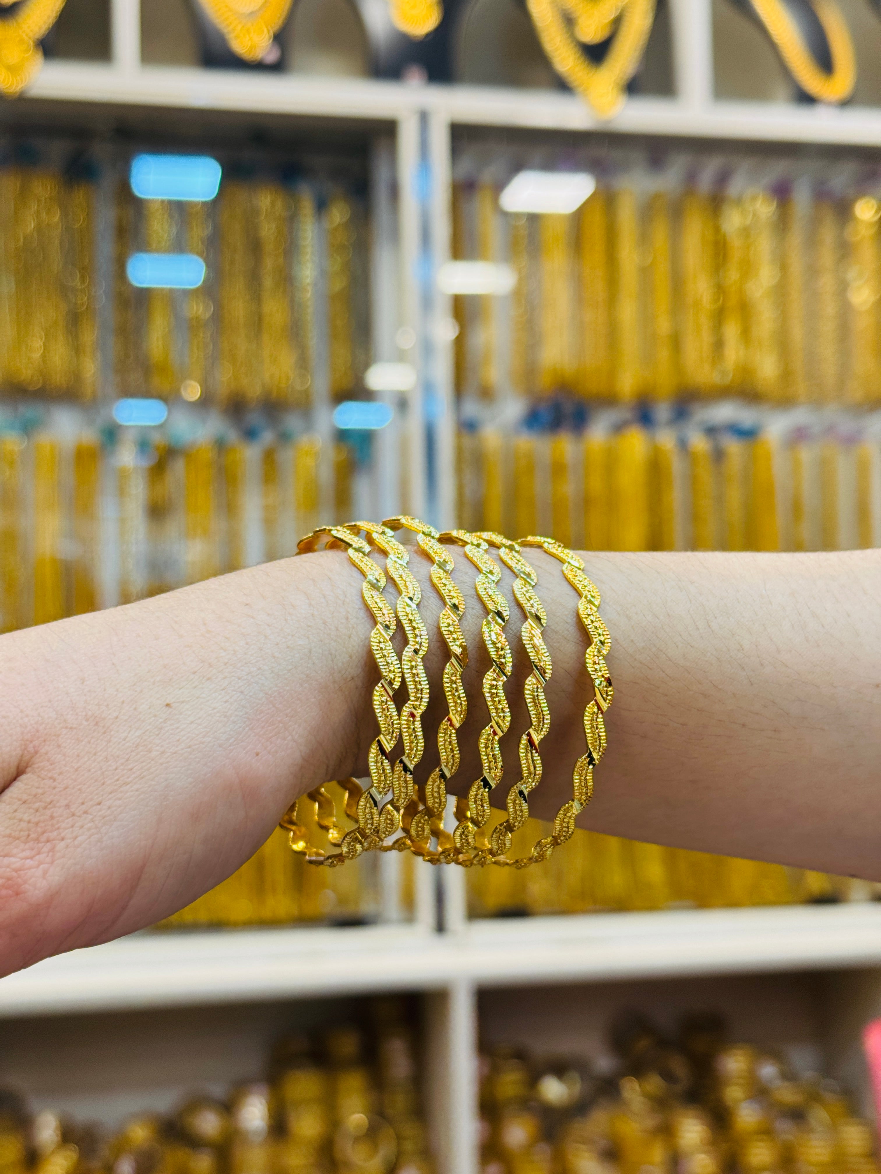 Ciora Premium Gold Plated Bangle Pair