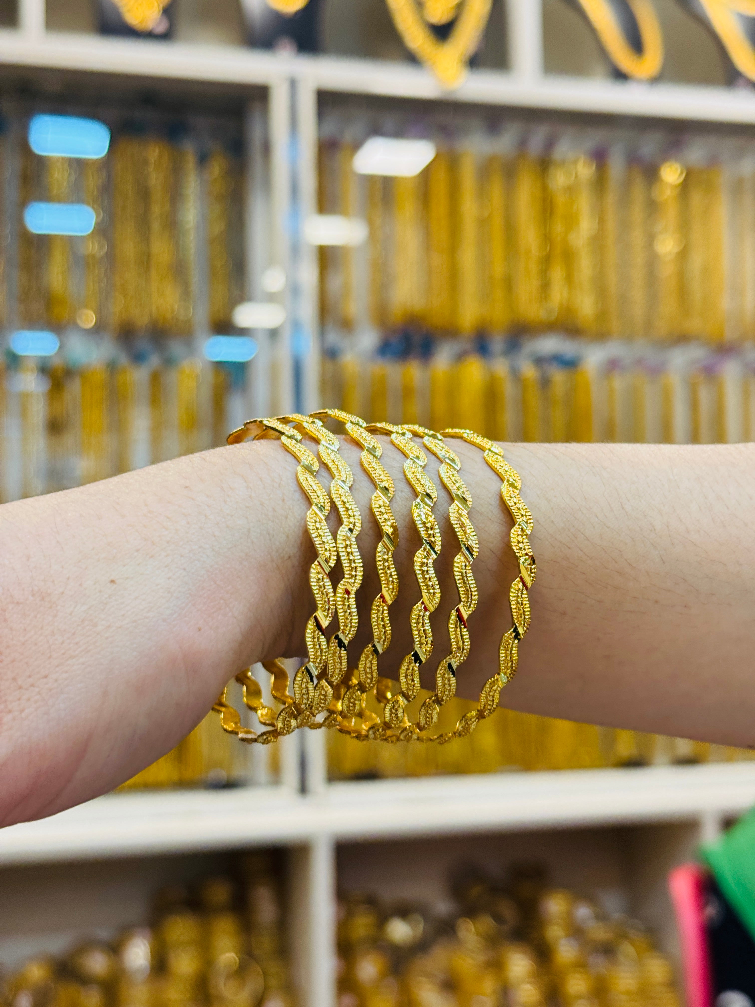 Ciora Premium Gold Plated Bangle Pair