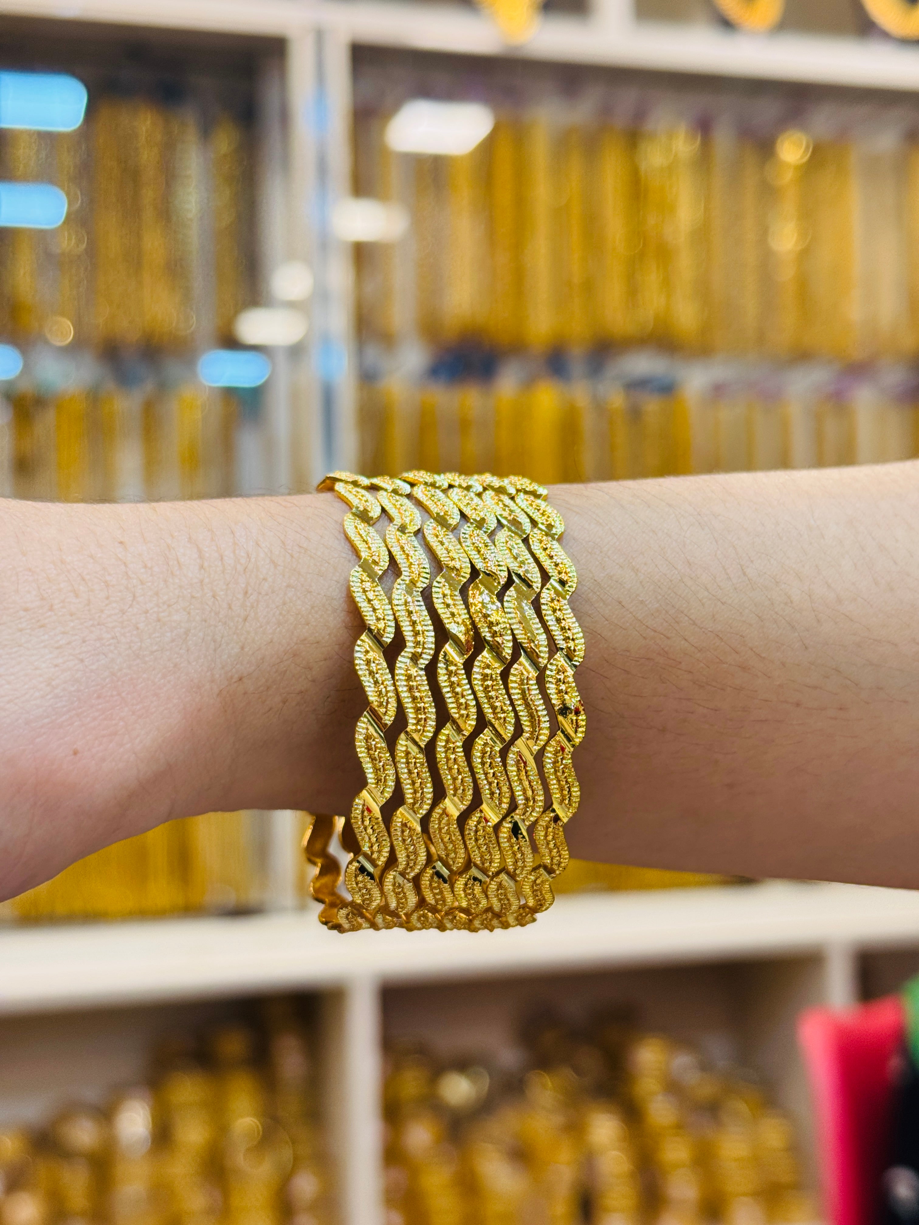 Ciora Premium Gold Plated Bangle Pair
