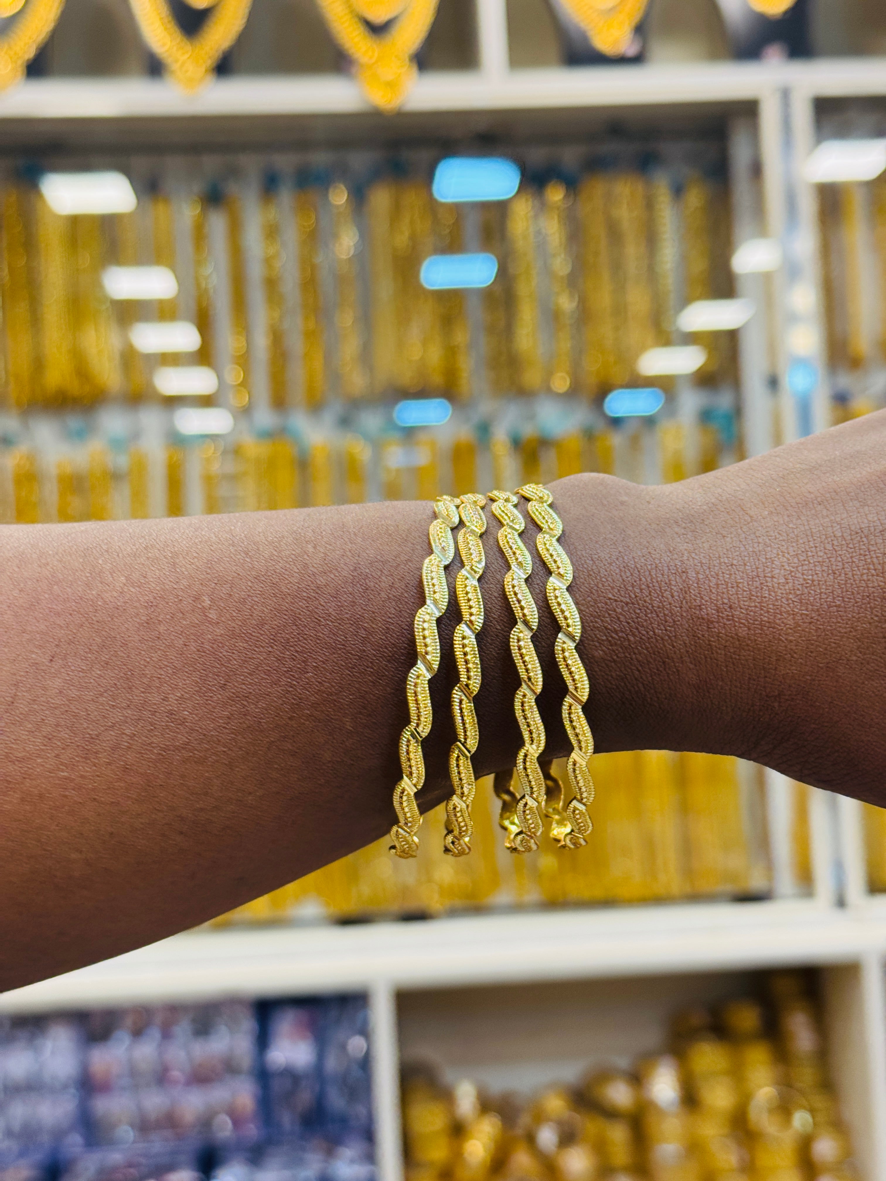 Ciora Premium Gold Plated Bangle Pair