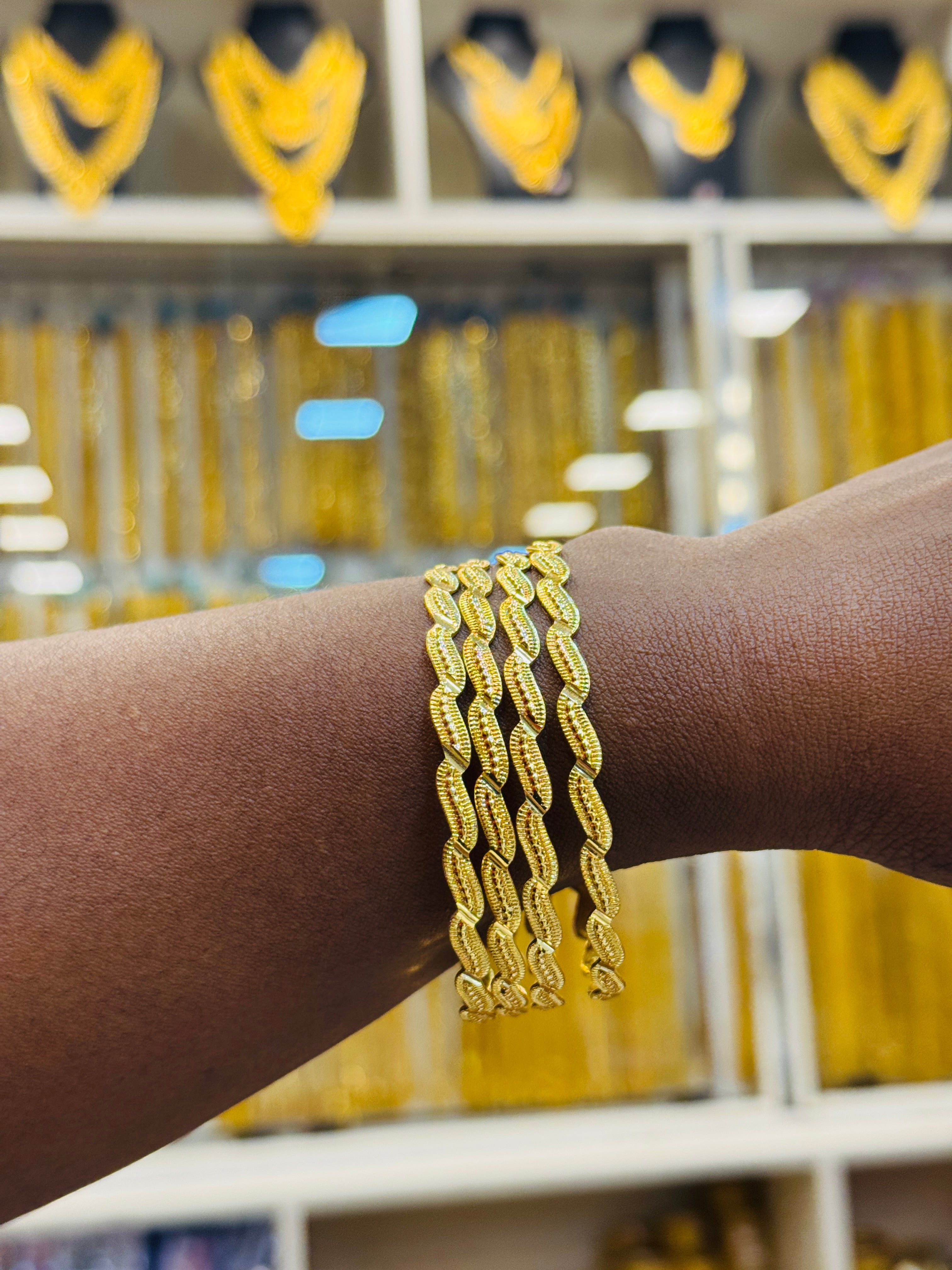Ciora Premium Gold Plated Bangle Pair